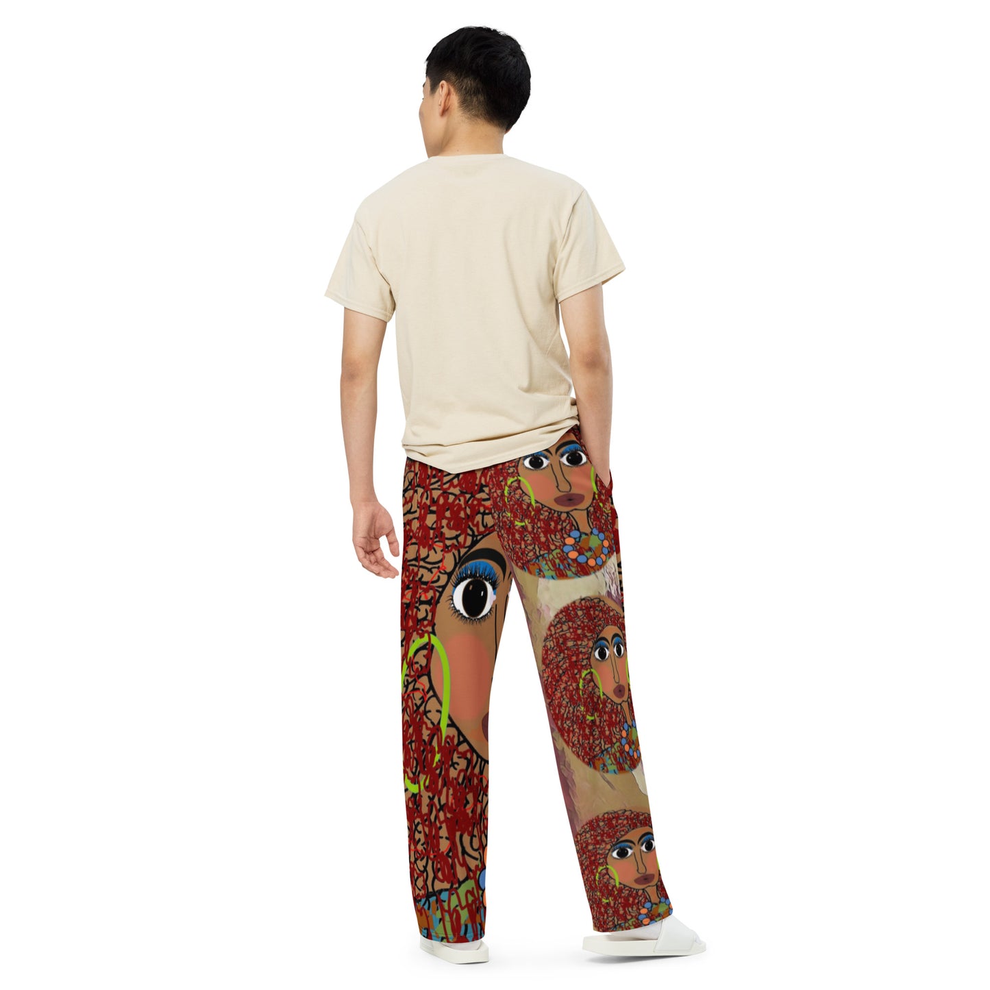 All-over print unisex wide-leg pants