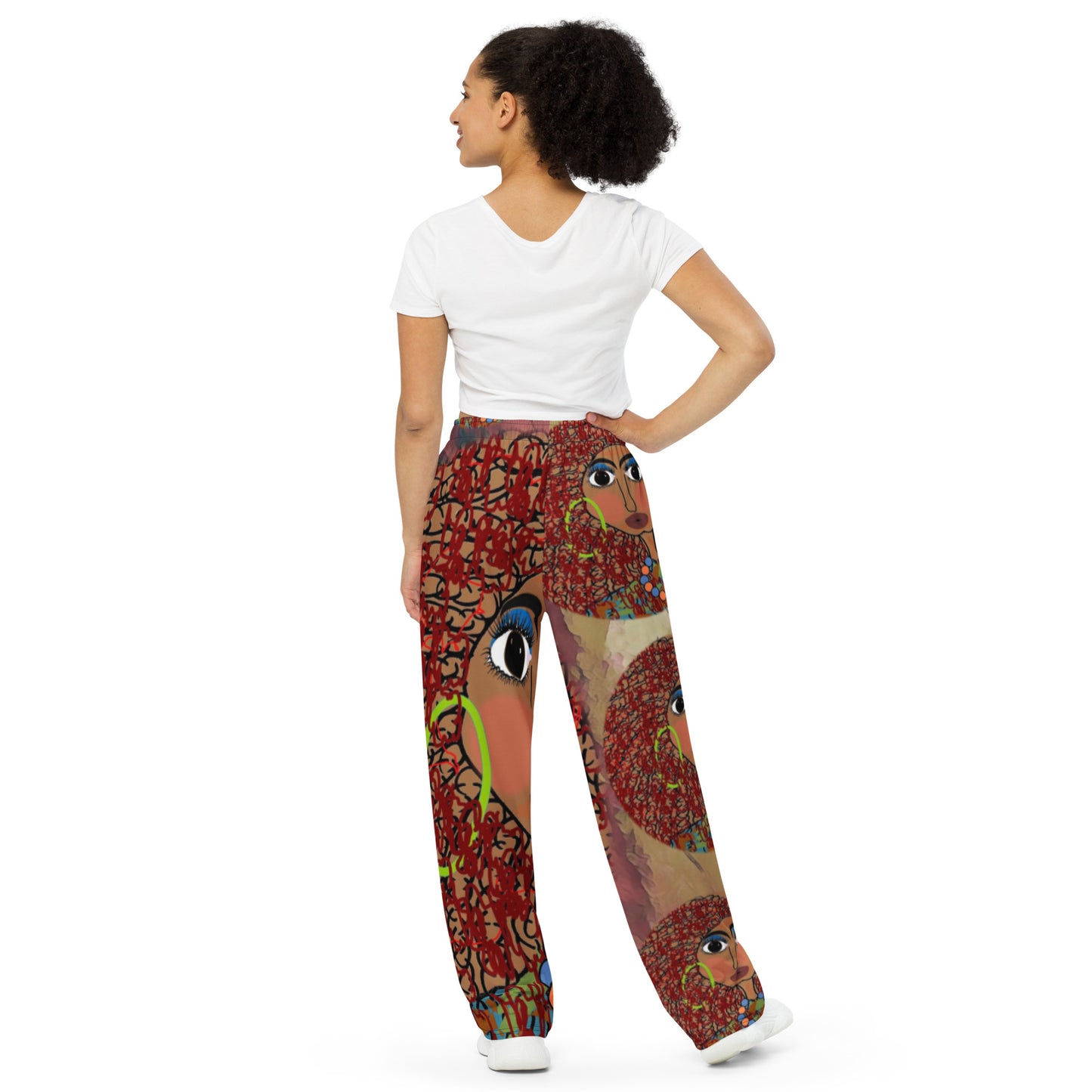 All-over print unisex wide-leg pants