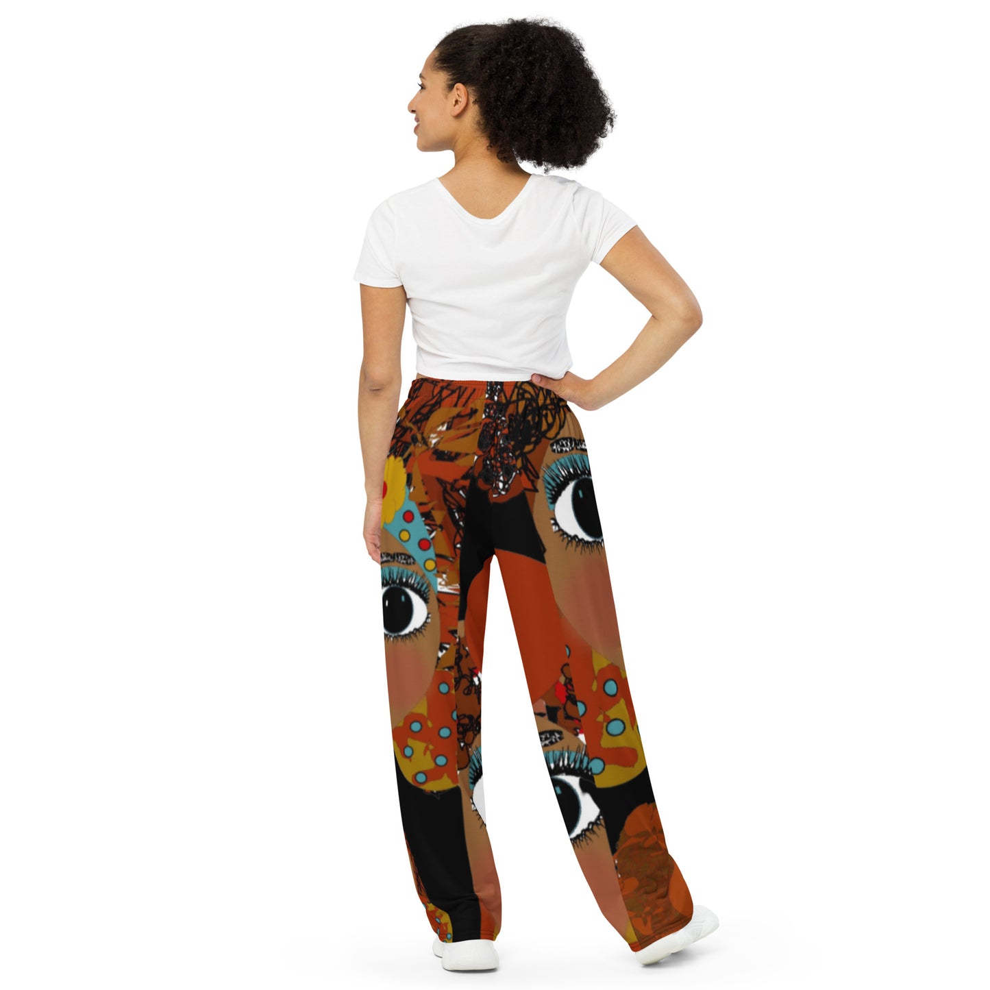 All-over print unisex wide-leg pants