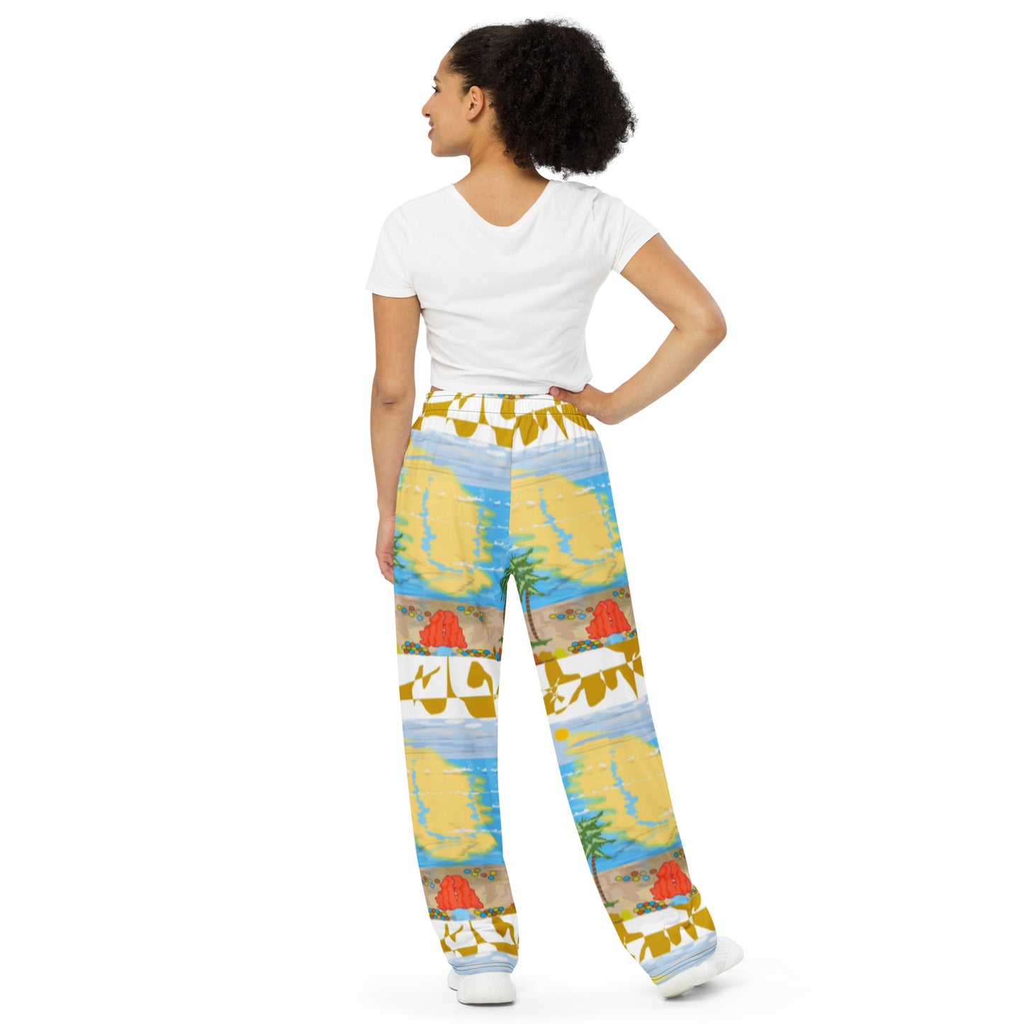 All-over print unisex wide-leg pants