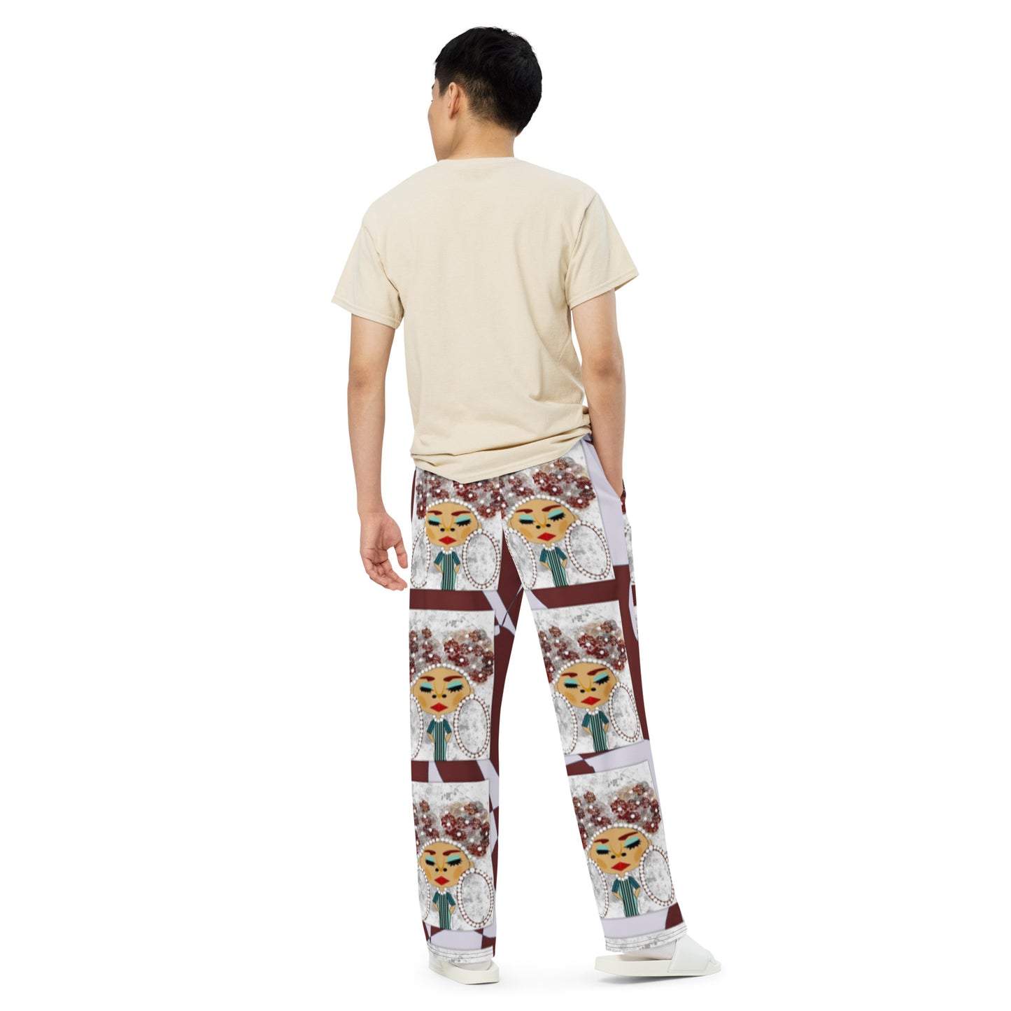 All-over print unisex wide-leg pants