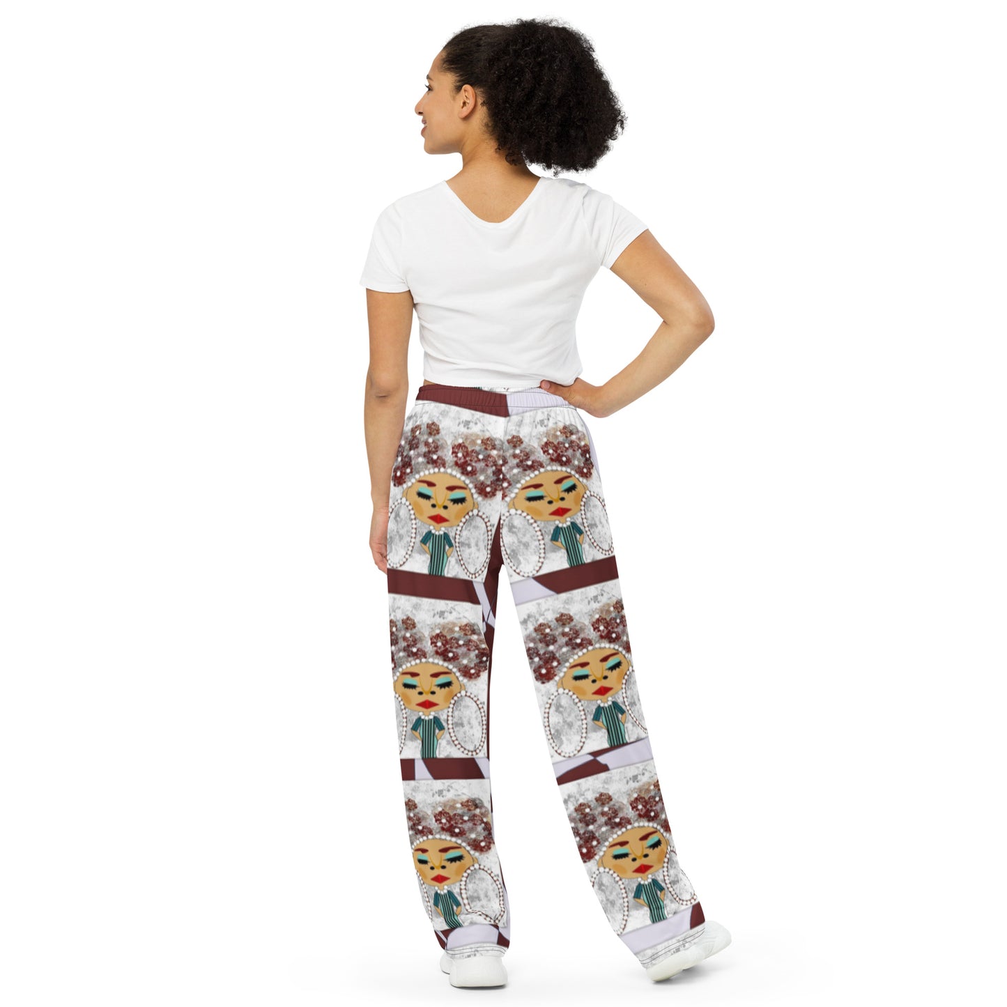 All-over print unisex wide-leg pants