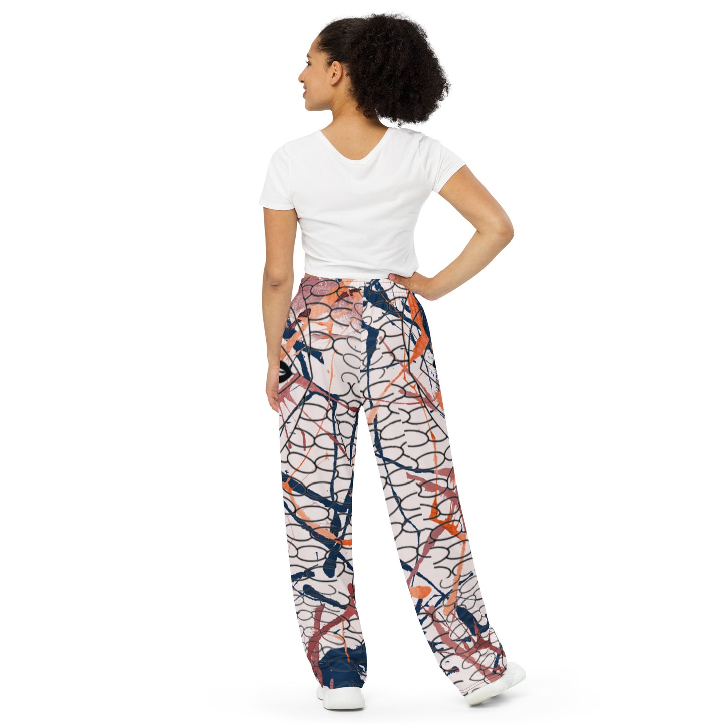 All-over print unisex wide-leg pants