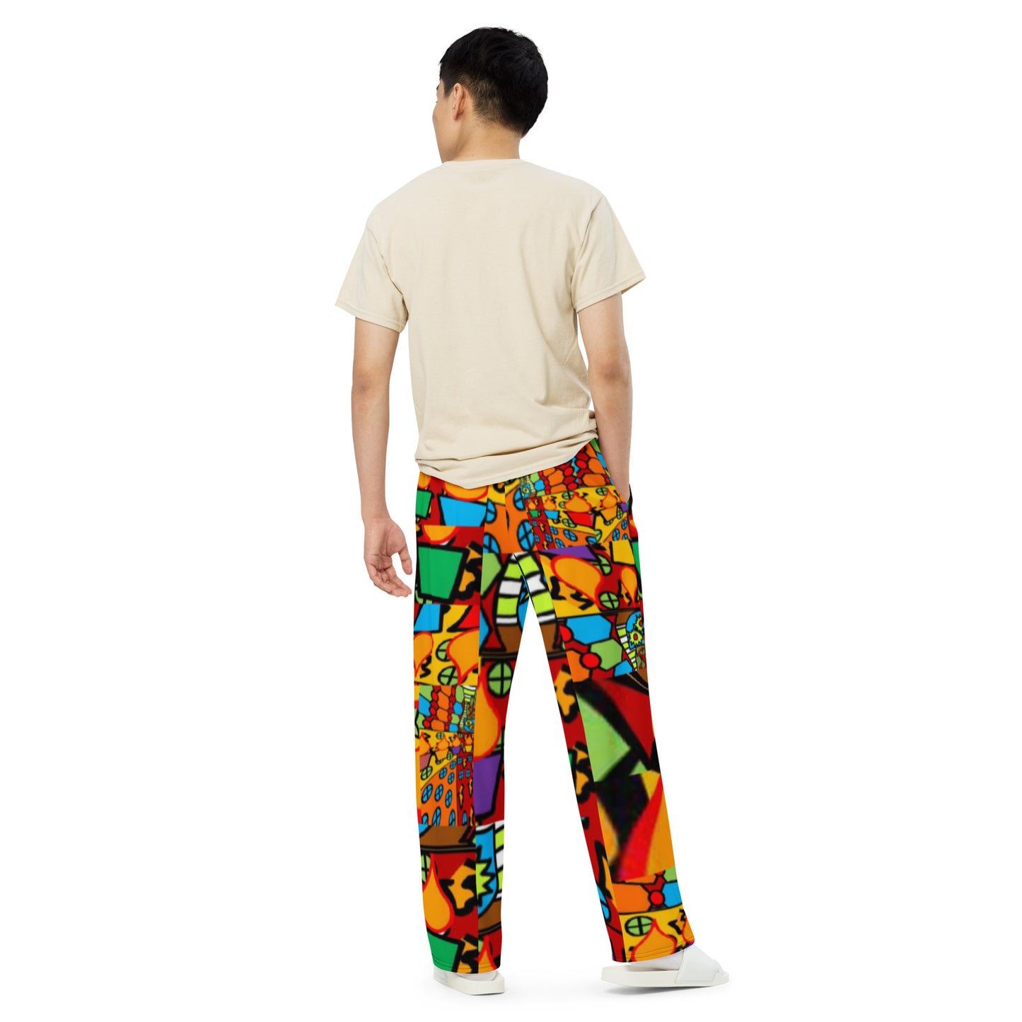 All-over print unisex wide-leg pants