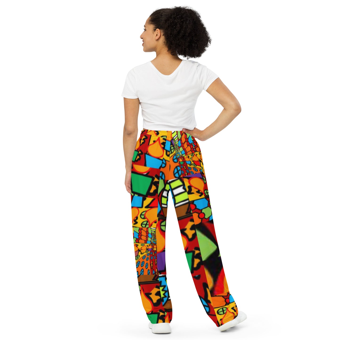 All-over print unisex wide-leg pants