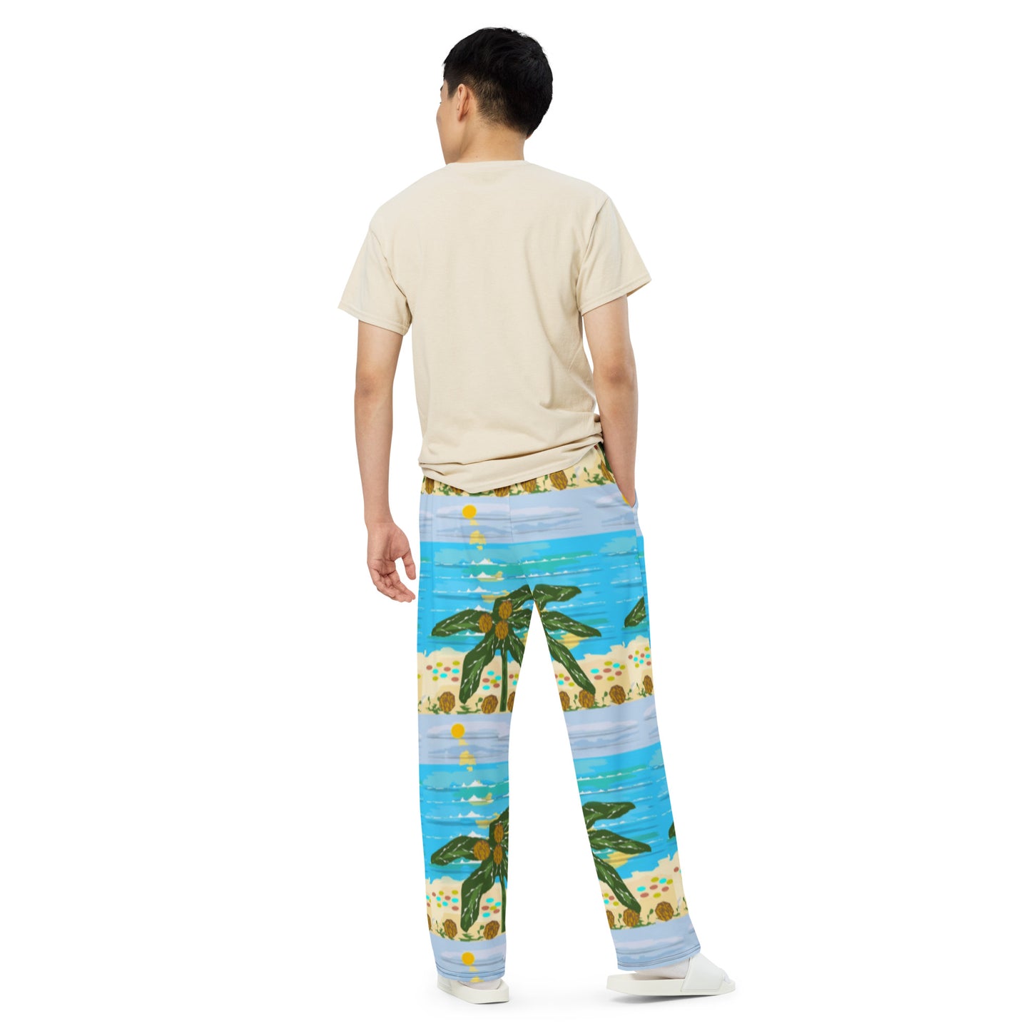 All-over print unisex wide-leg pants