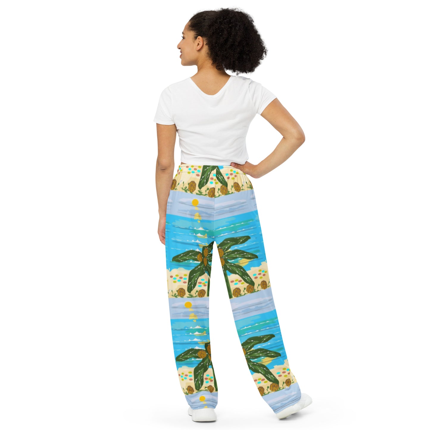 All-over print unisex wide-leg pants