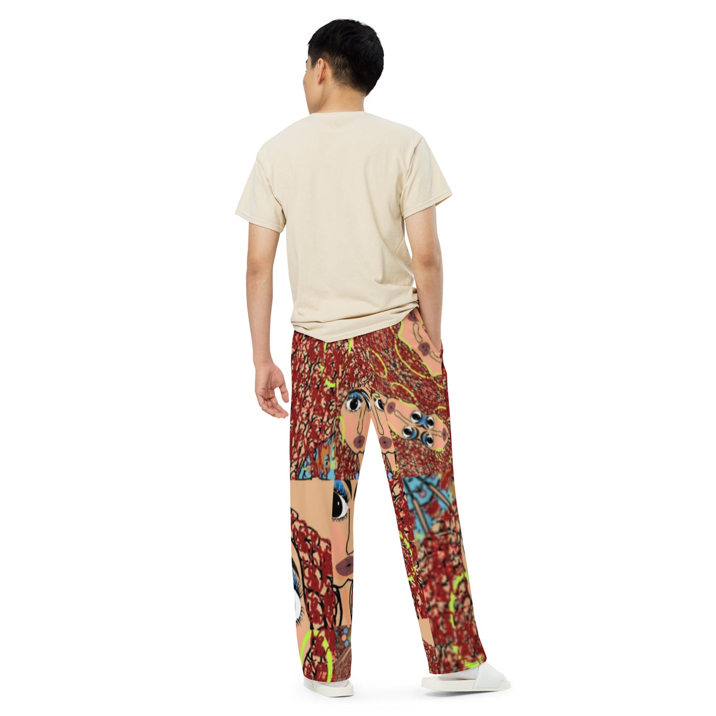 All-over print unisex wide-leg pants