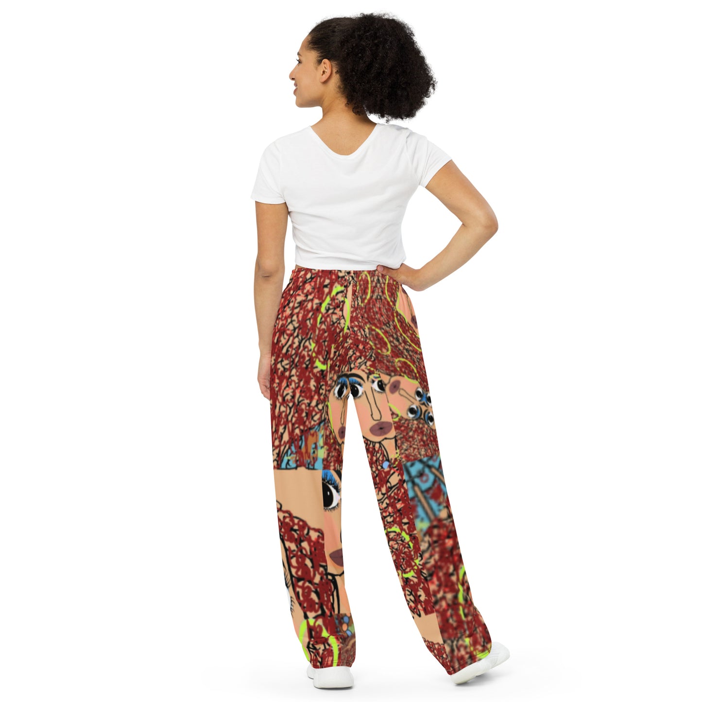 All-over print unisex wide-leg pants