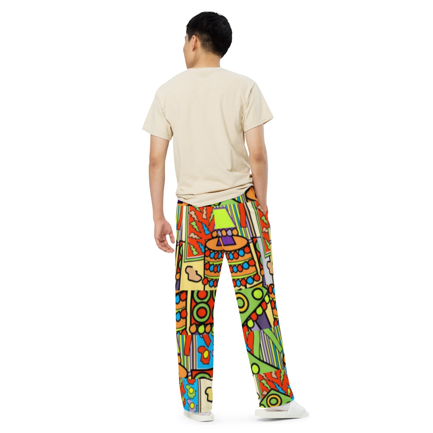 All-over print unisex wide-leg pants