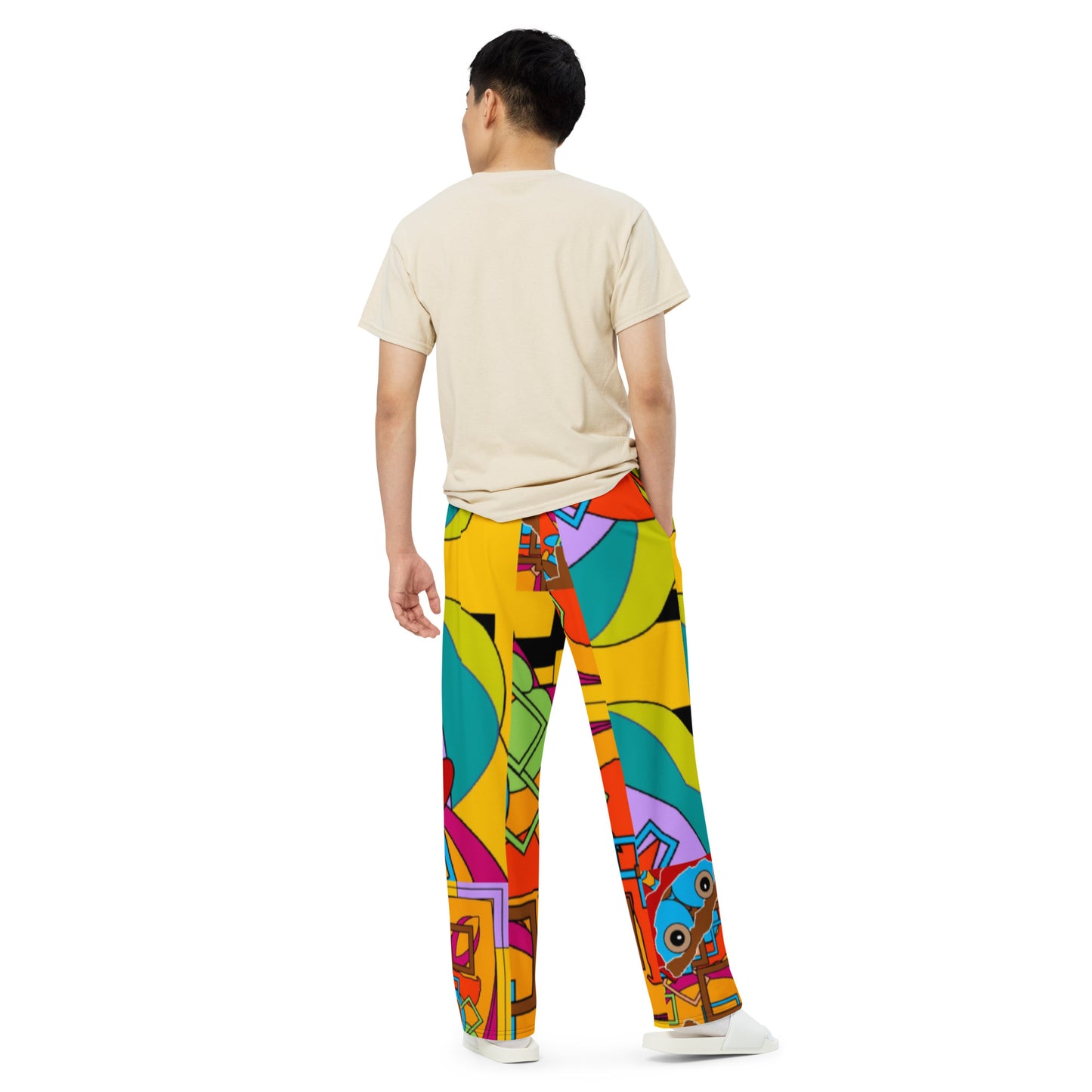 All-over print unisex wide-leg pants