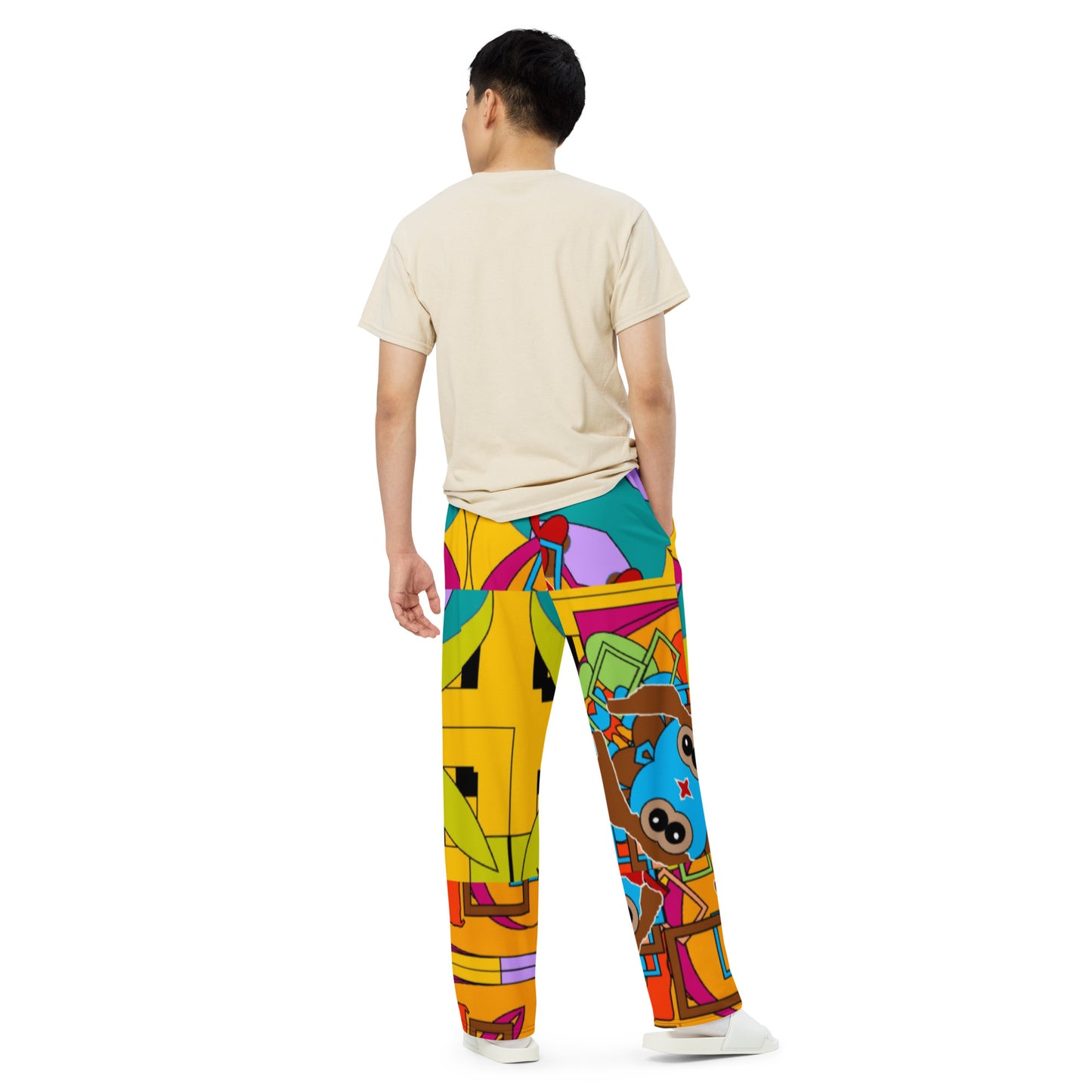 All-over print unisex wide-leg pants