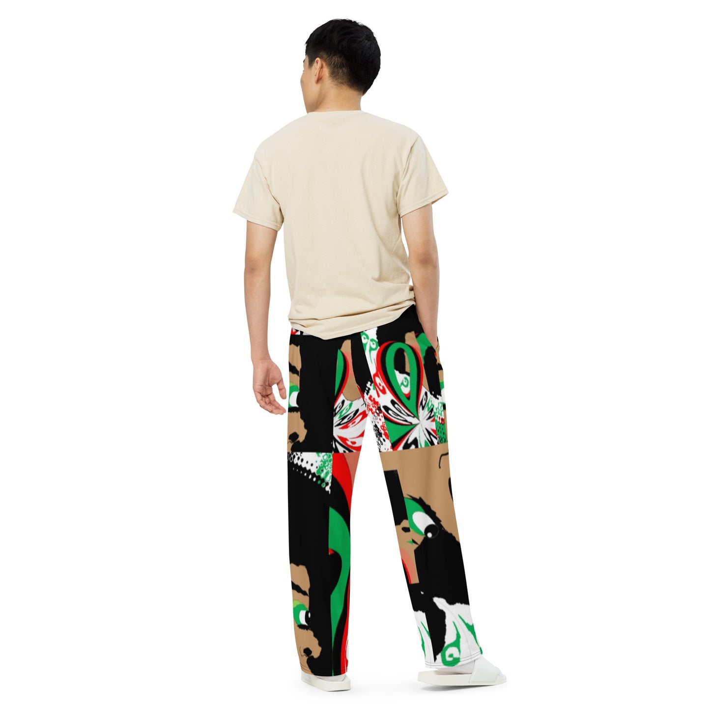 All-over print unisex wide-leg pants