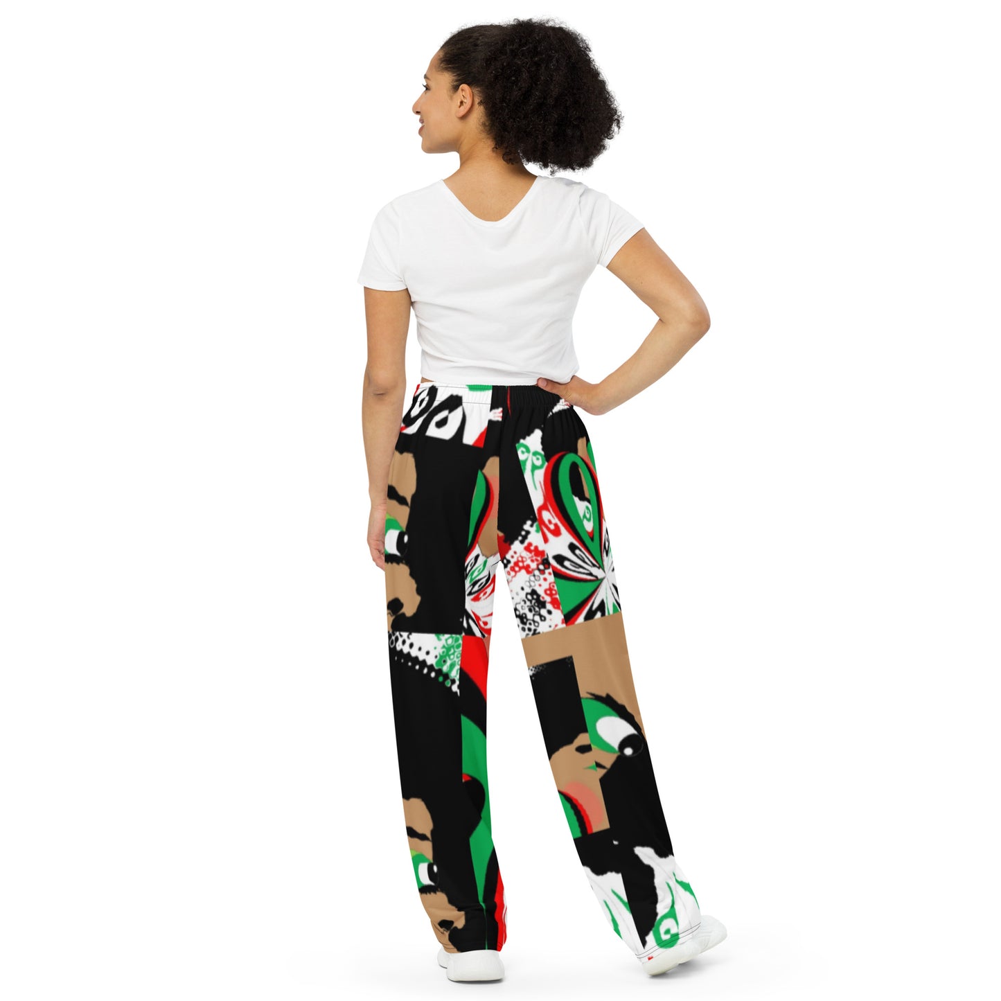 All-over print unisex wide-leg pants