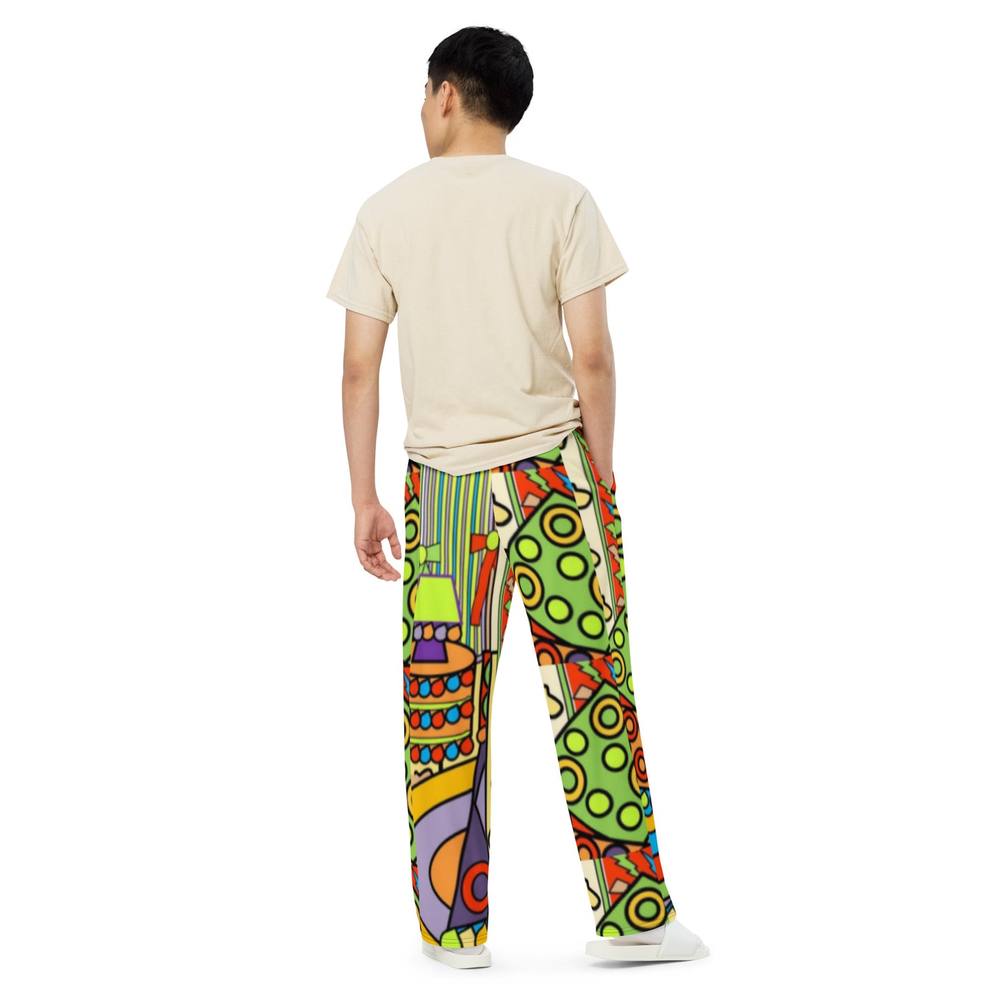 All-over print unisex wide-leg pants