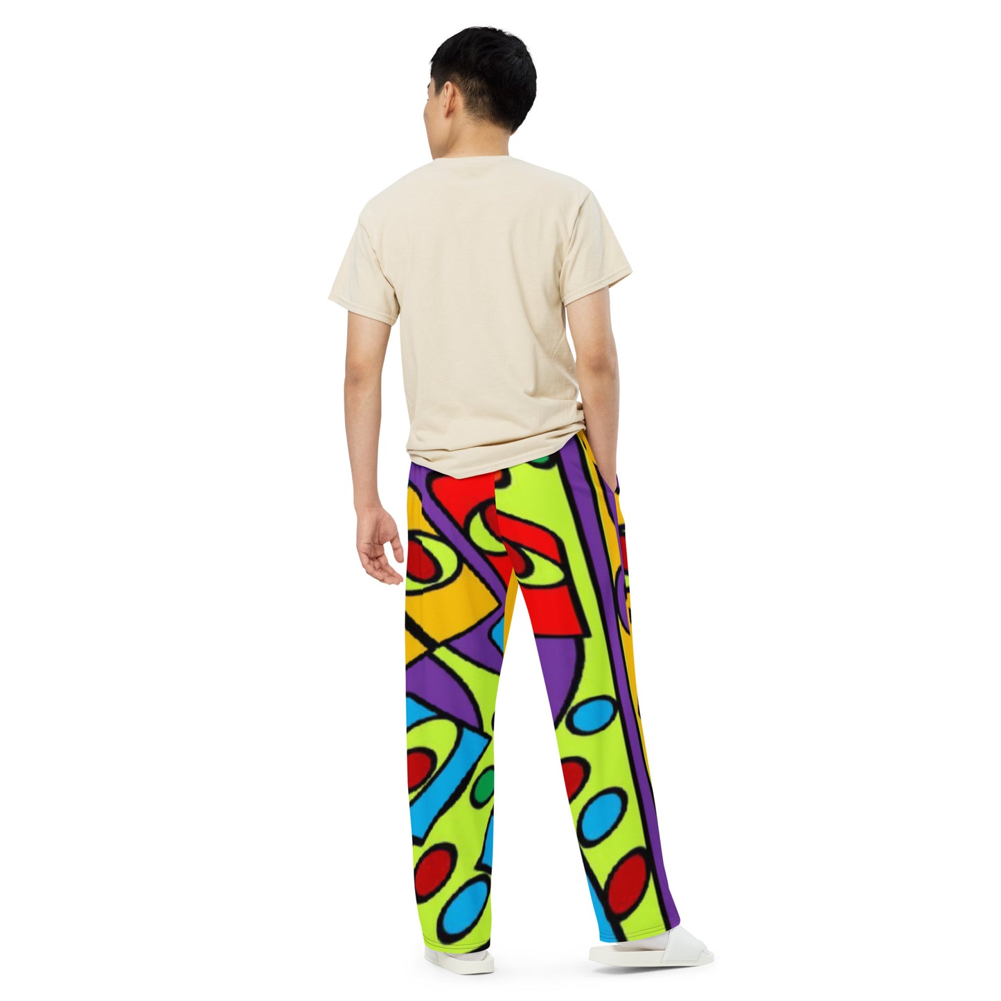 All-over print unisex wide-leg pants