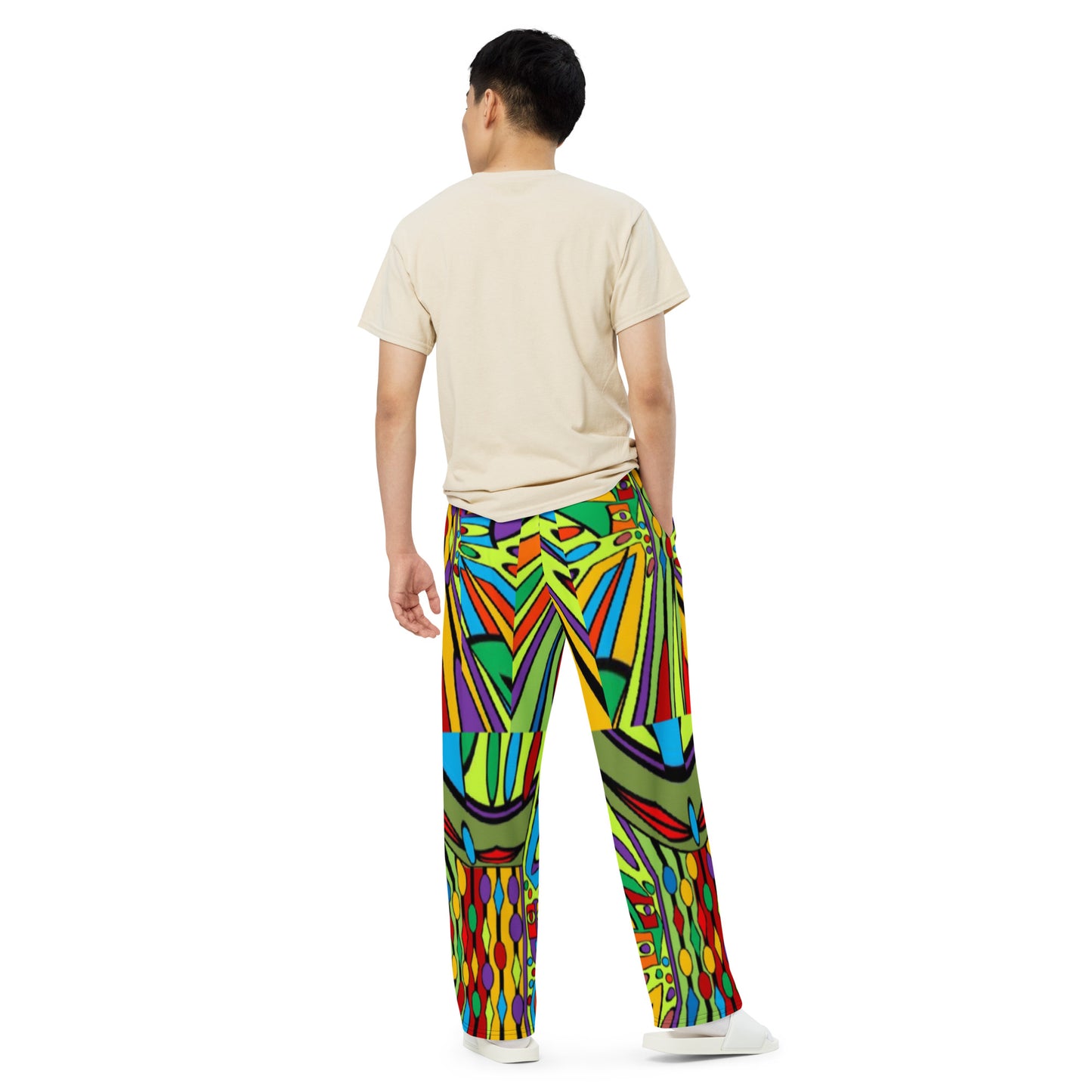 All-over print unisex wide-leg pants