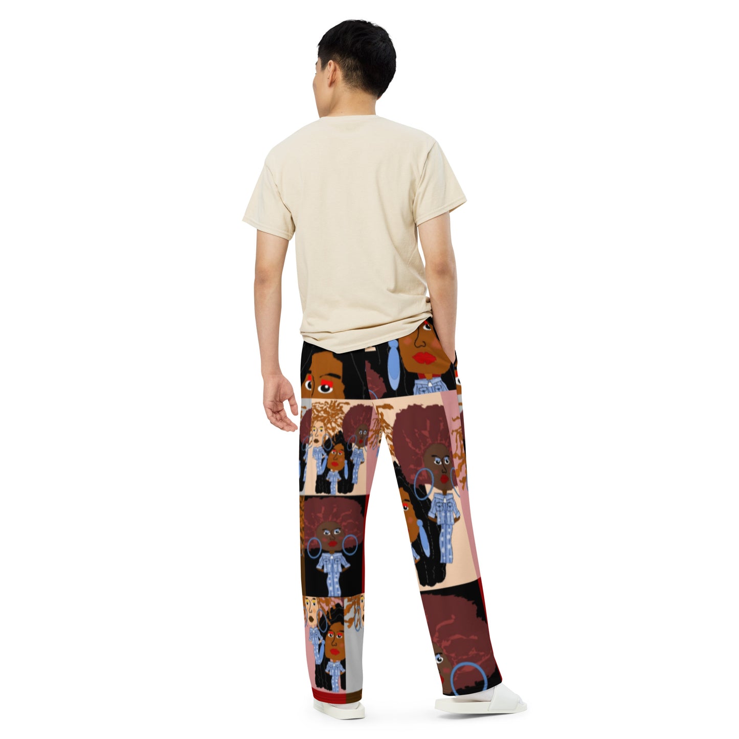 All-over print unisex wide-leg pants