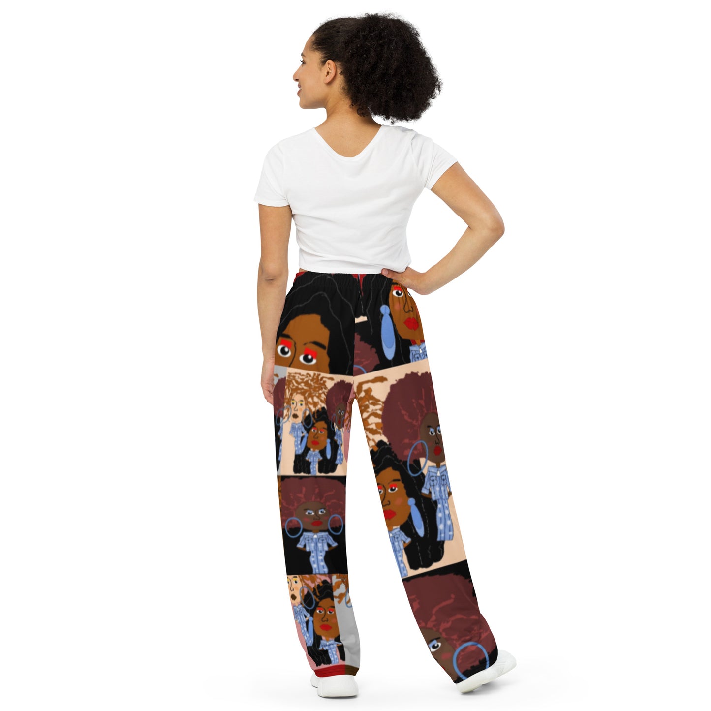 All-over print unisex wide-leg pants