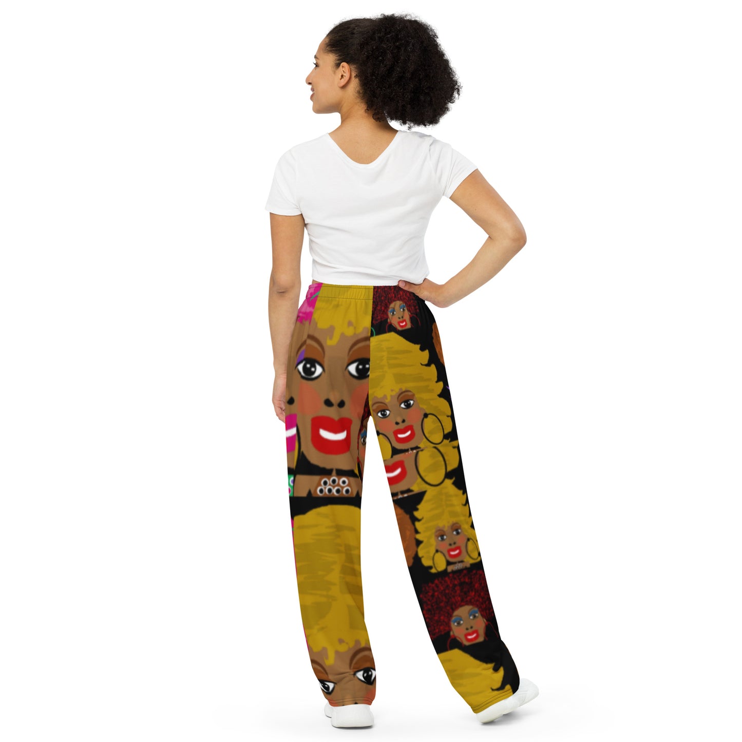 All-over print unisex wide-leg pants