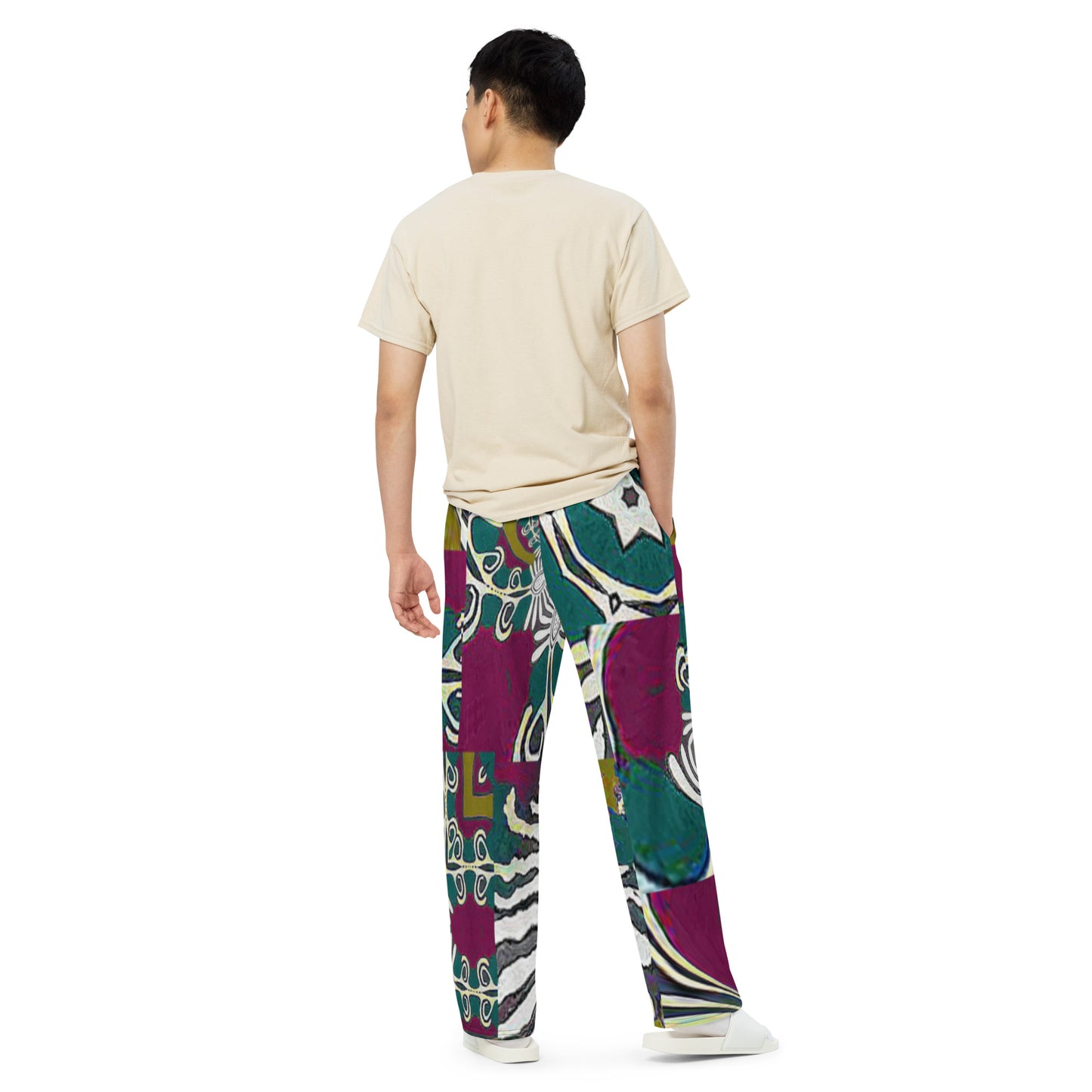 All-over print unisex wide-leg pants