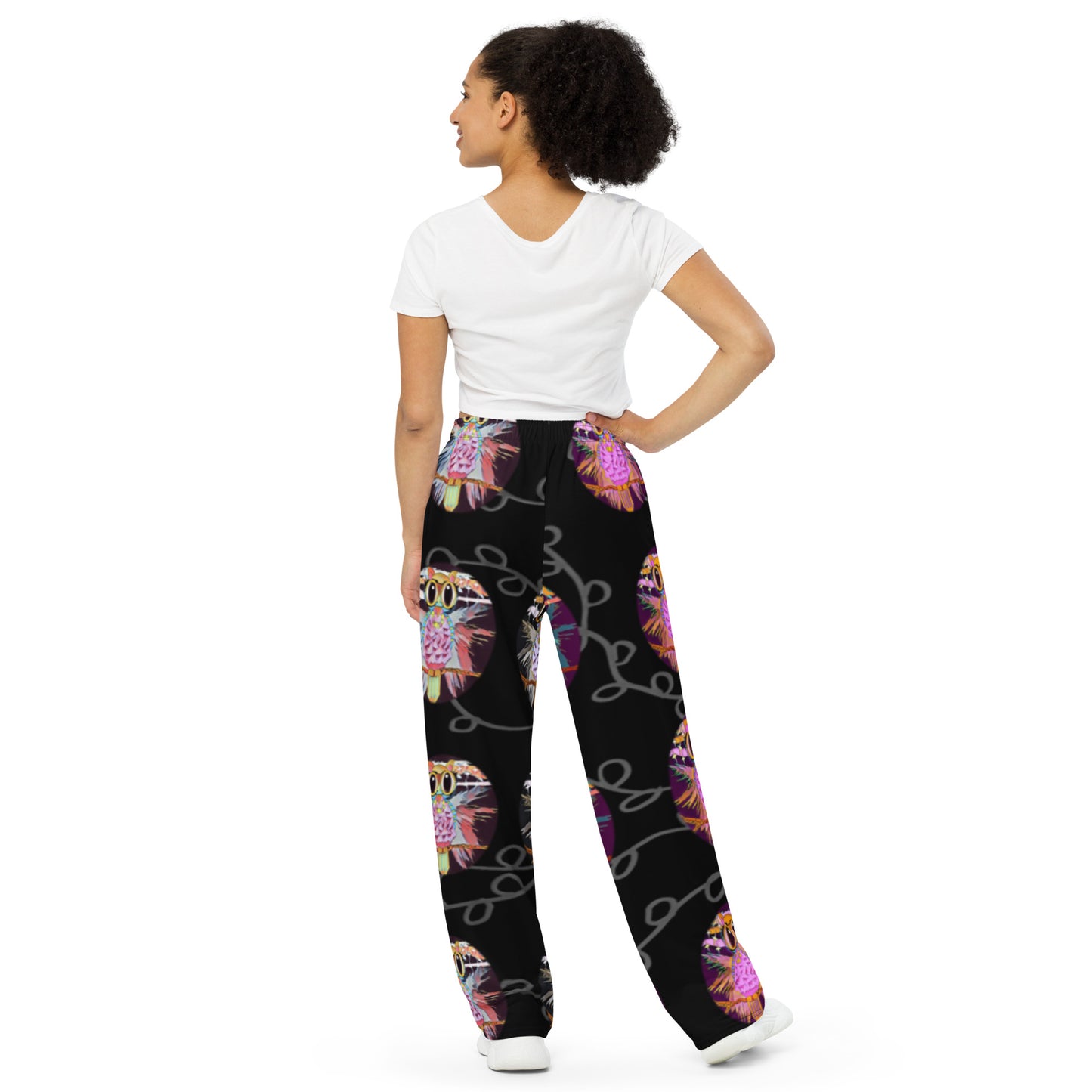 All-over print unisex wide-leg pants