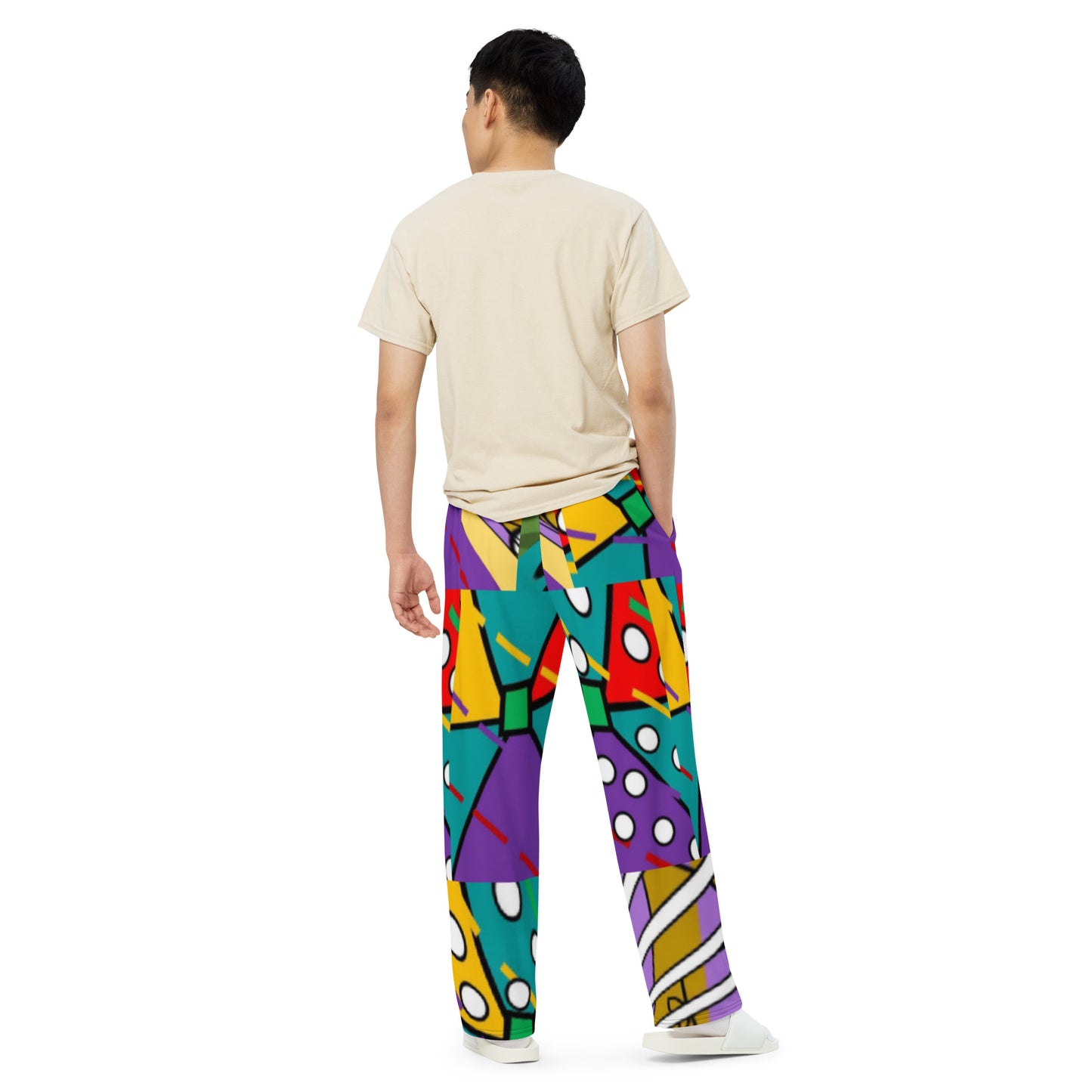 All-over print unisex wide-leg pants