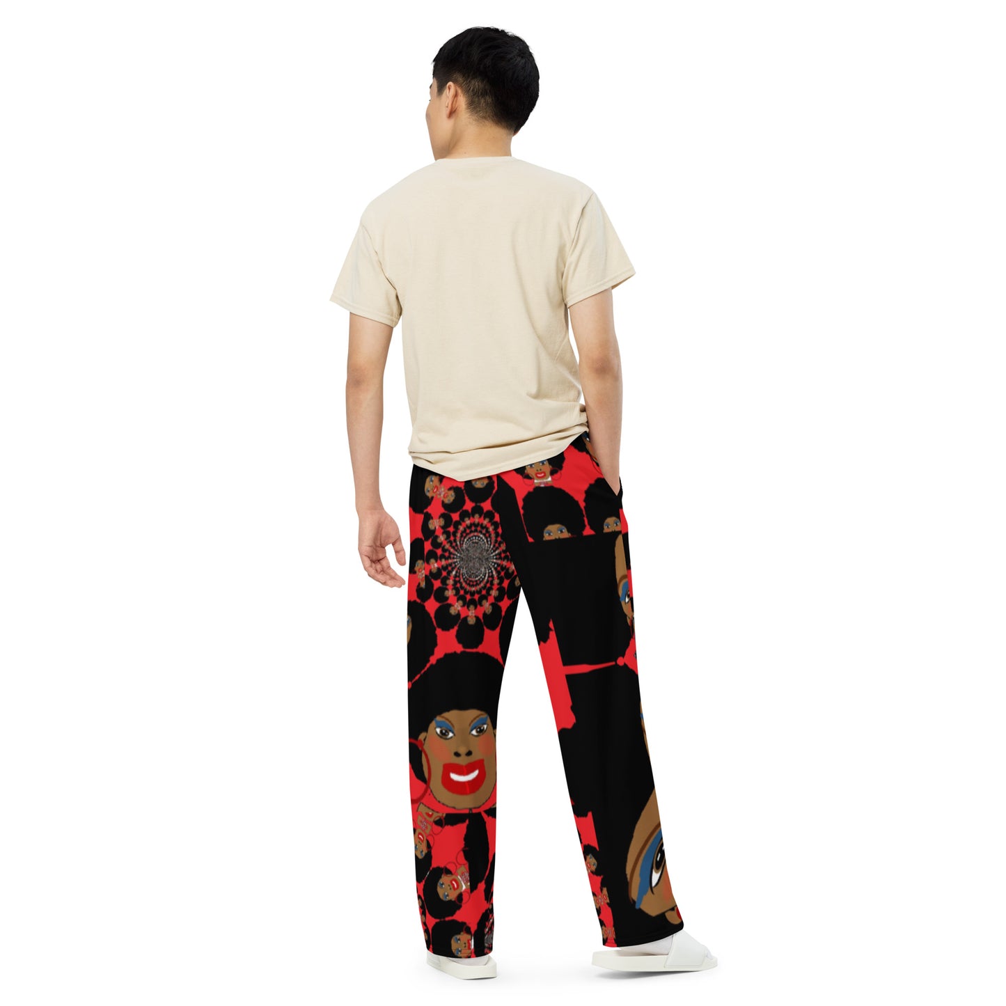 All-over print unisex wide-leg pants