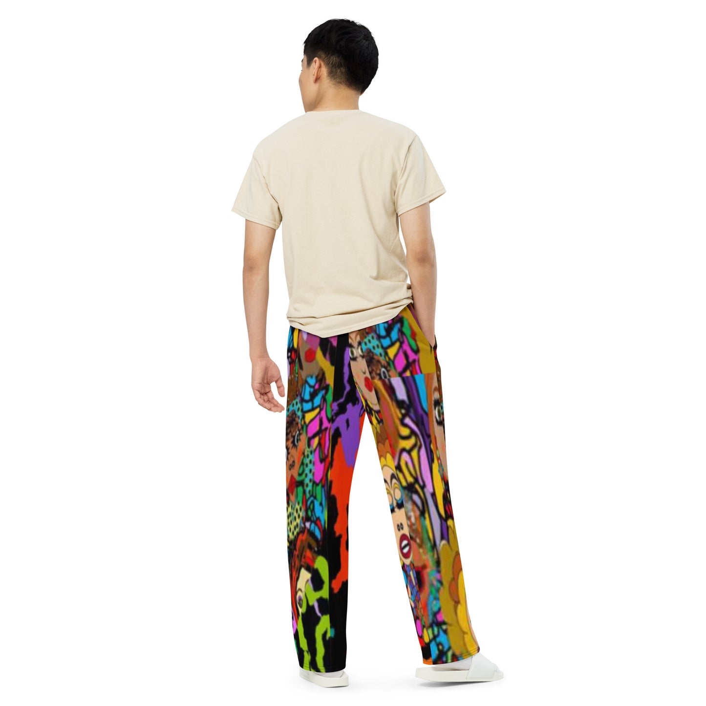 All-over print unisex wide-leg pants