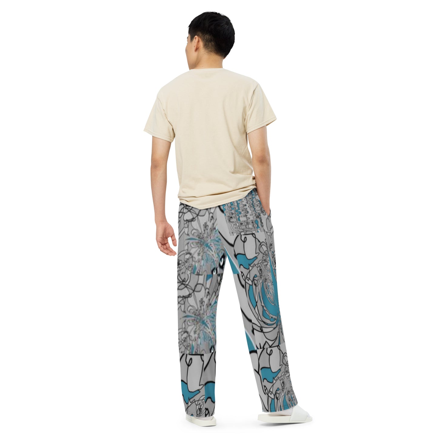 All-over print unisex wide-leg pants