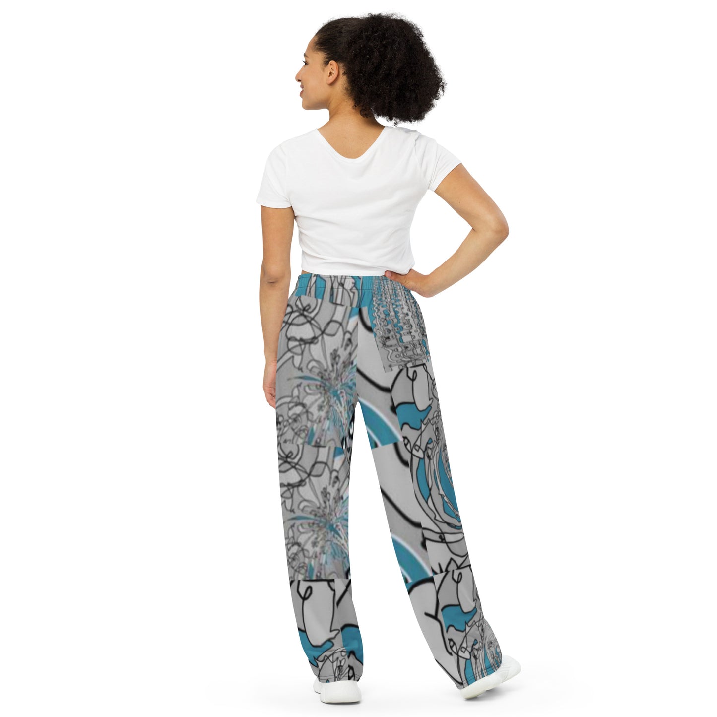 All-over print unisex wide-leg pants