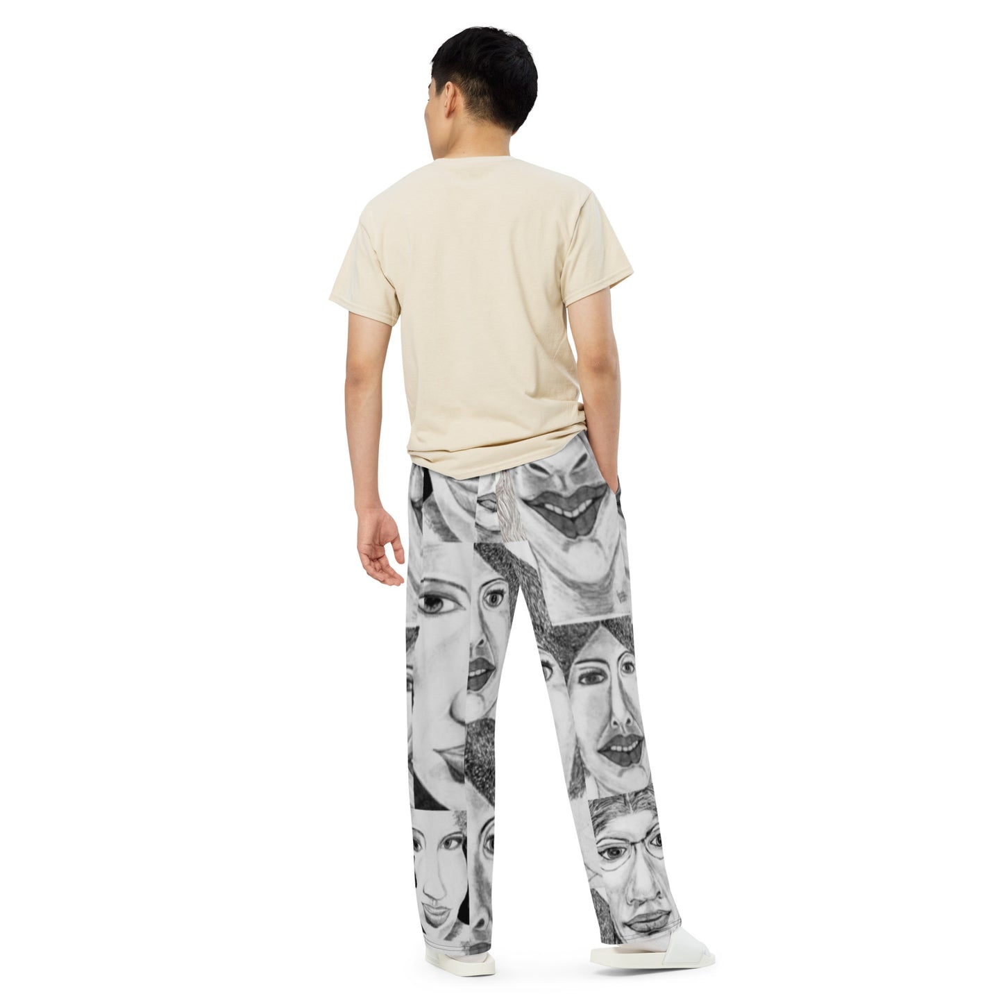 All-over print unisex wide-leg pants