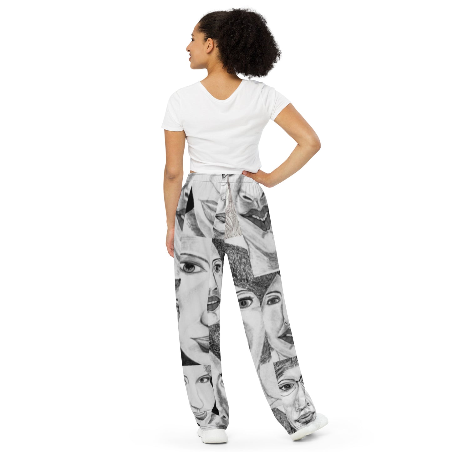 All-over print unisex wide-leg pants