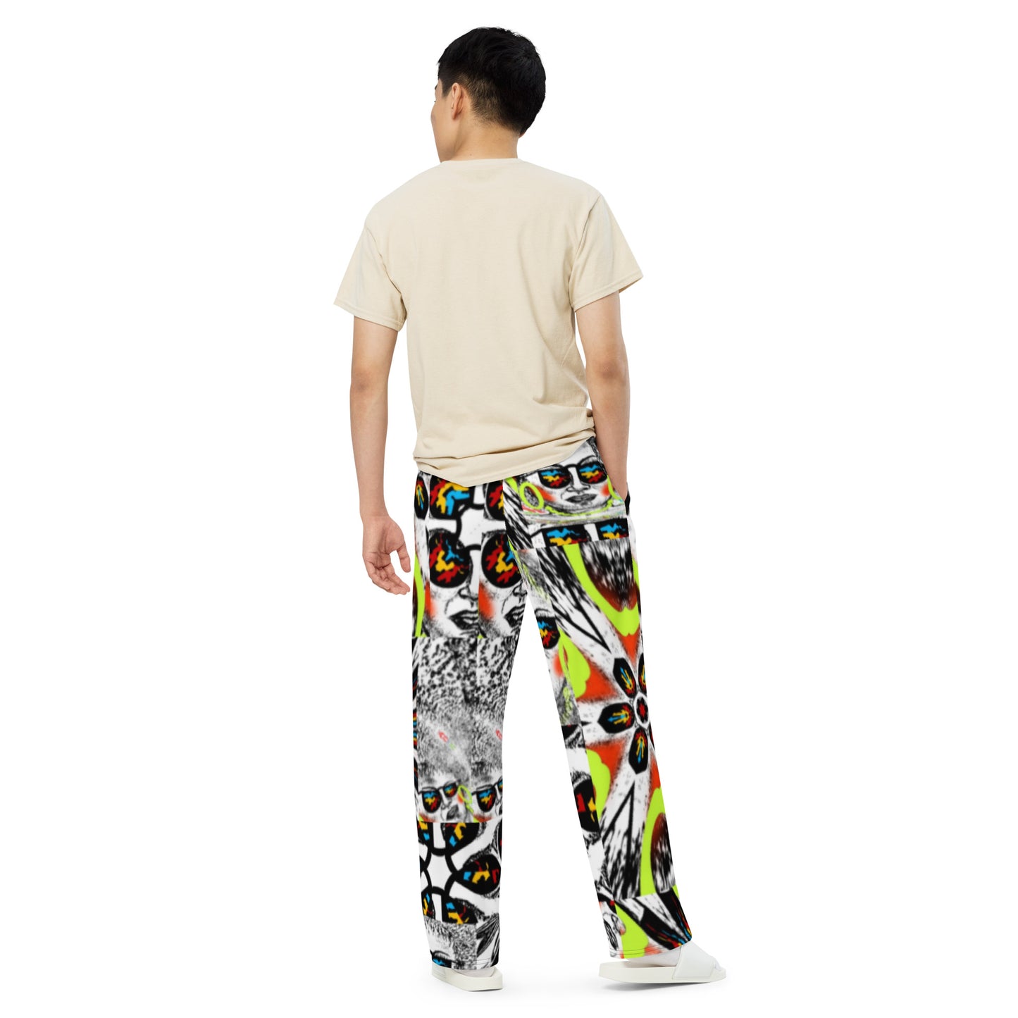 All-over print unisex wide-leg pants