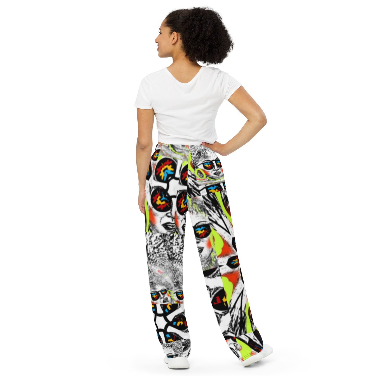 All-over print unisex wide-leg pants