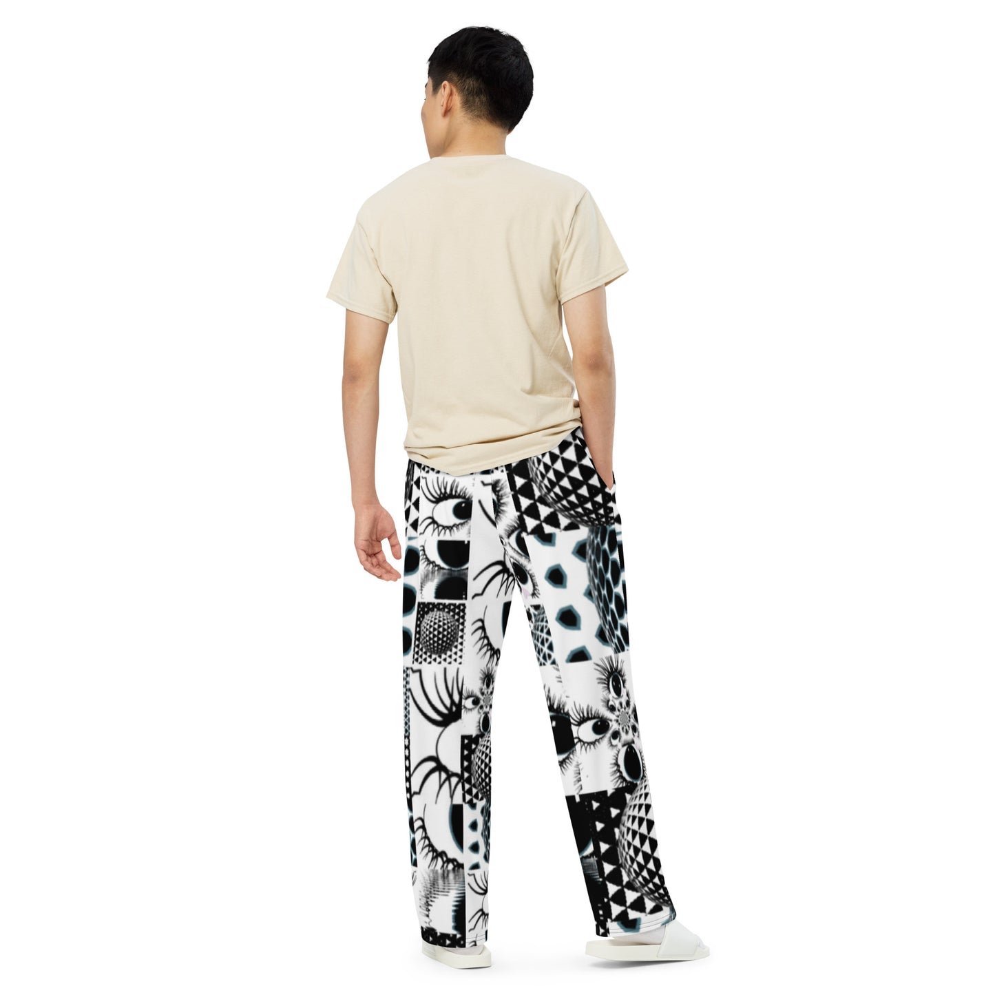 All-over print unisex wide-leg pants