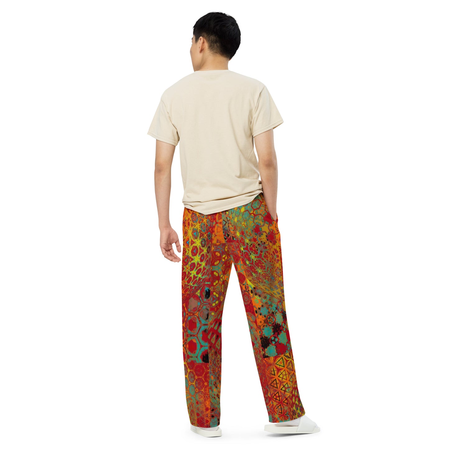 All-over print unisex wide-leg pants