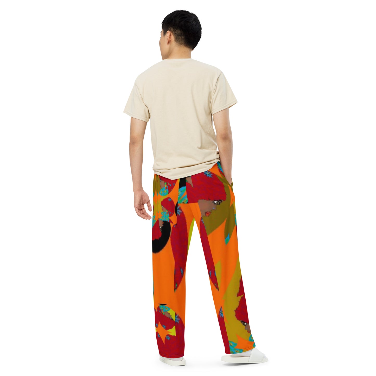 All-over print unisex wide-leg pants