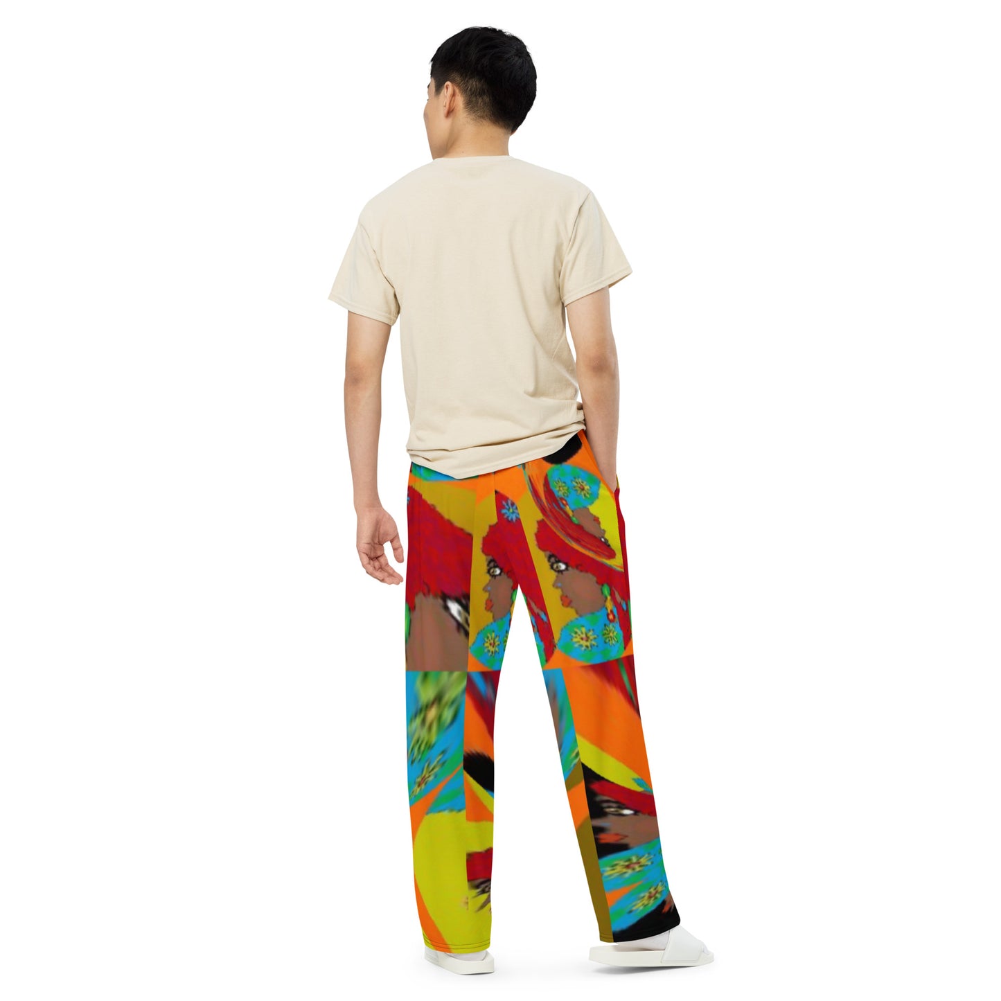 All-over print unisex wide-leg pants