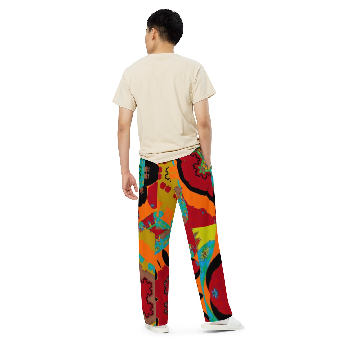 All-over print unisex wide-leg pants