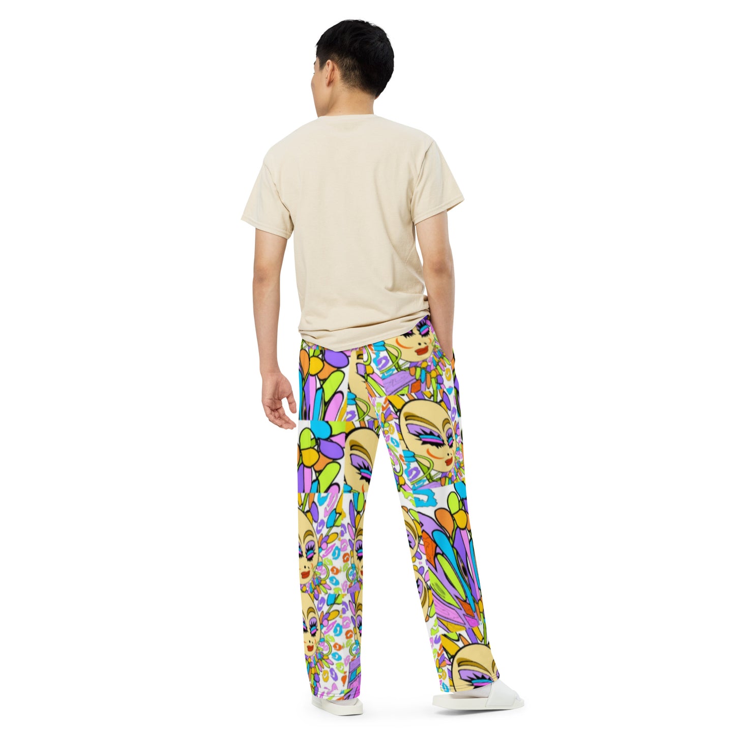 All-over print unisex wide-leg pants