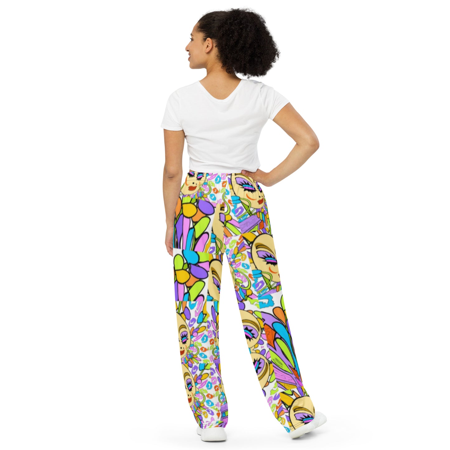 All-over print unisex wide-leg pants