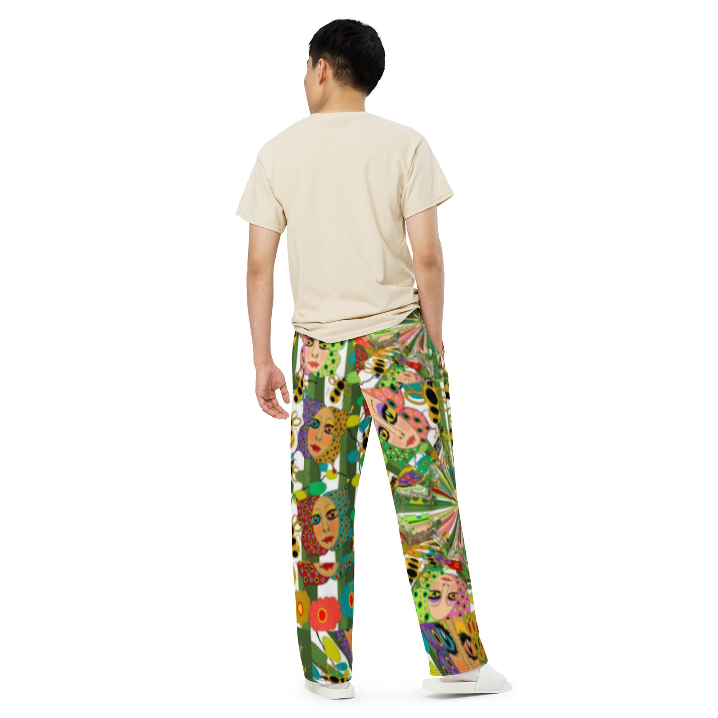 All-over print unisex wide-leg pants