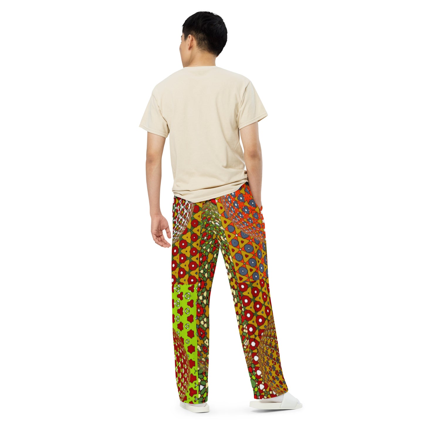 All-over print unisex wide-leg pants