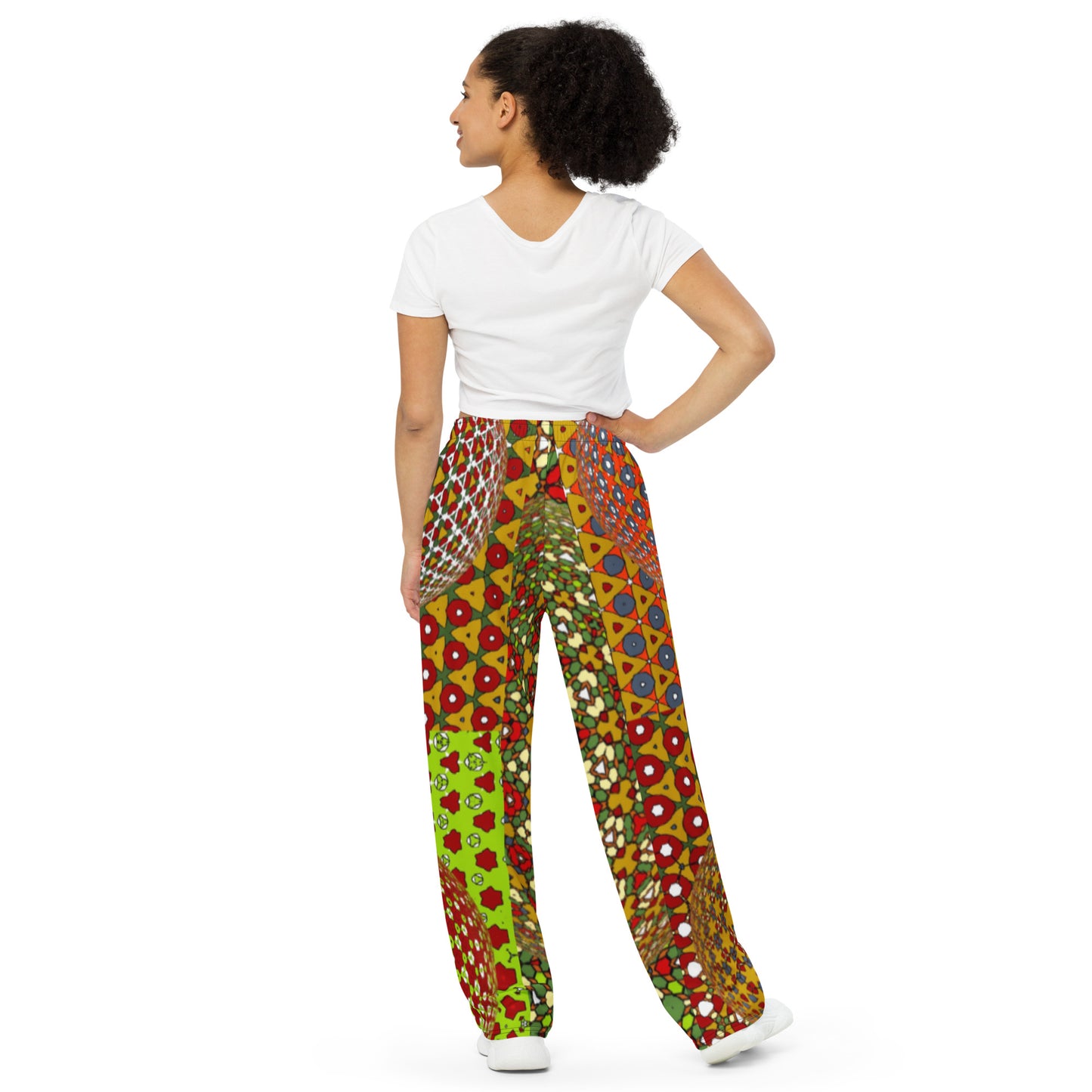 All-over print unisex wide-leg pants