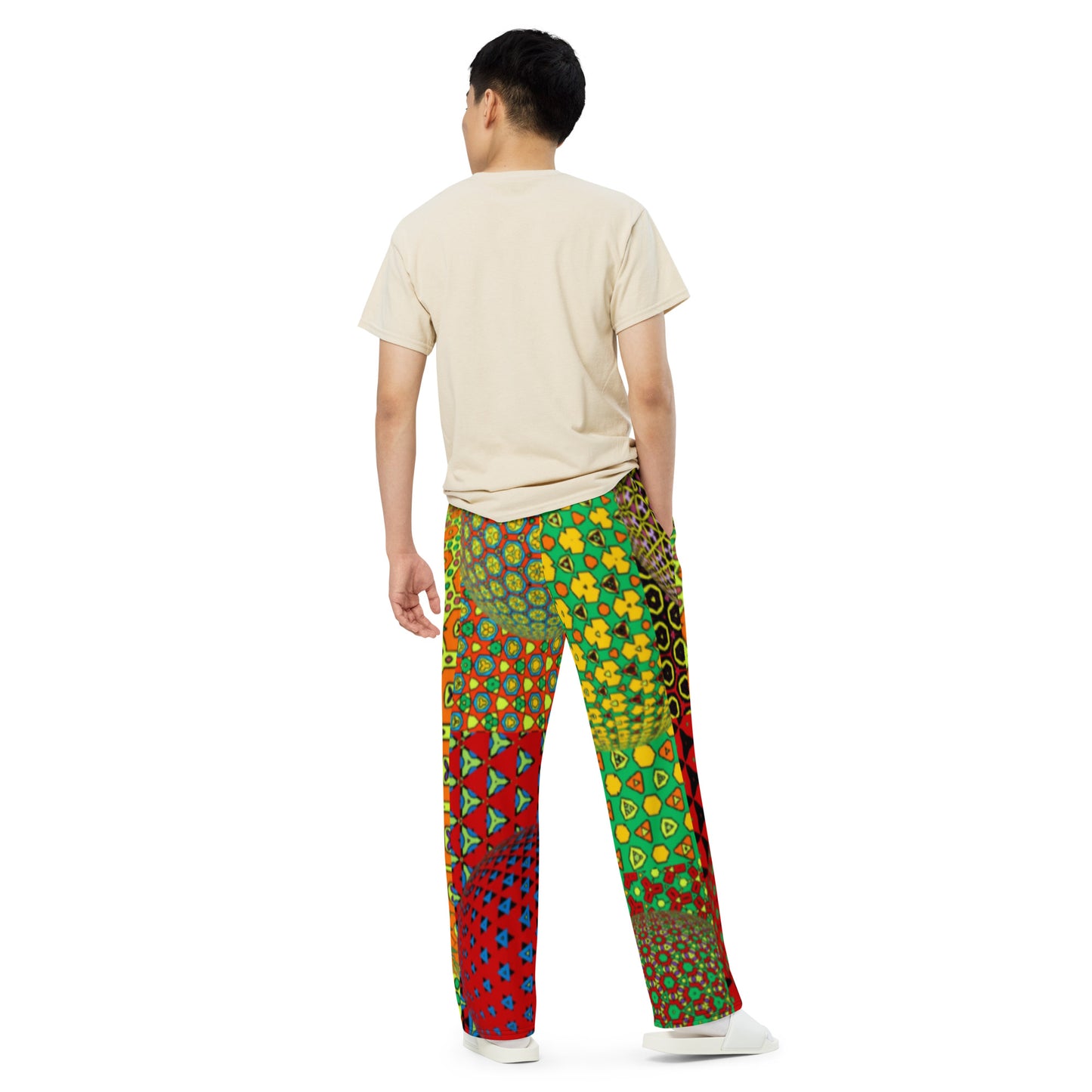 All-over print unisex wide-leg pants