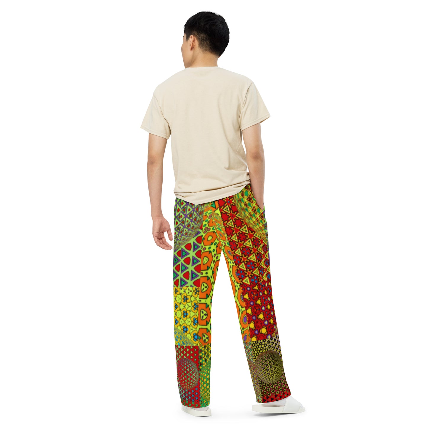 All-over print unisex wide-leg pants