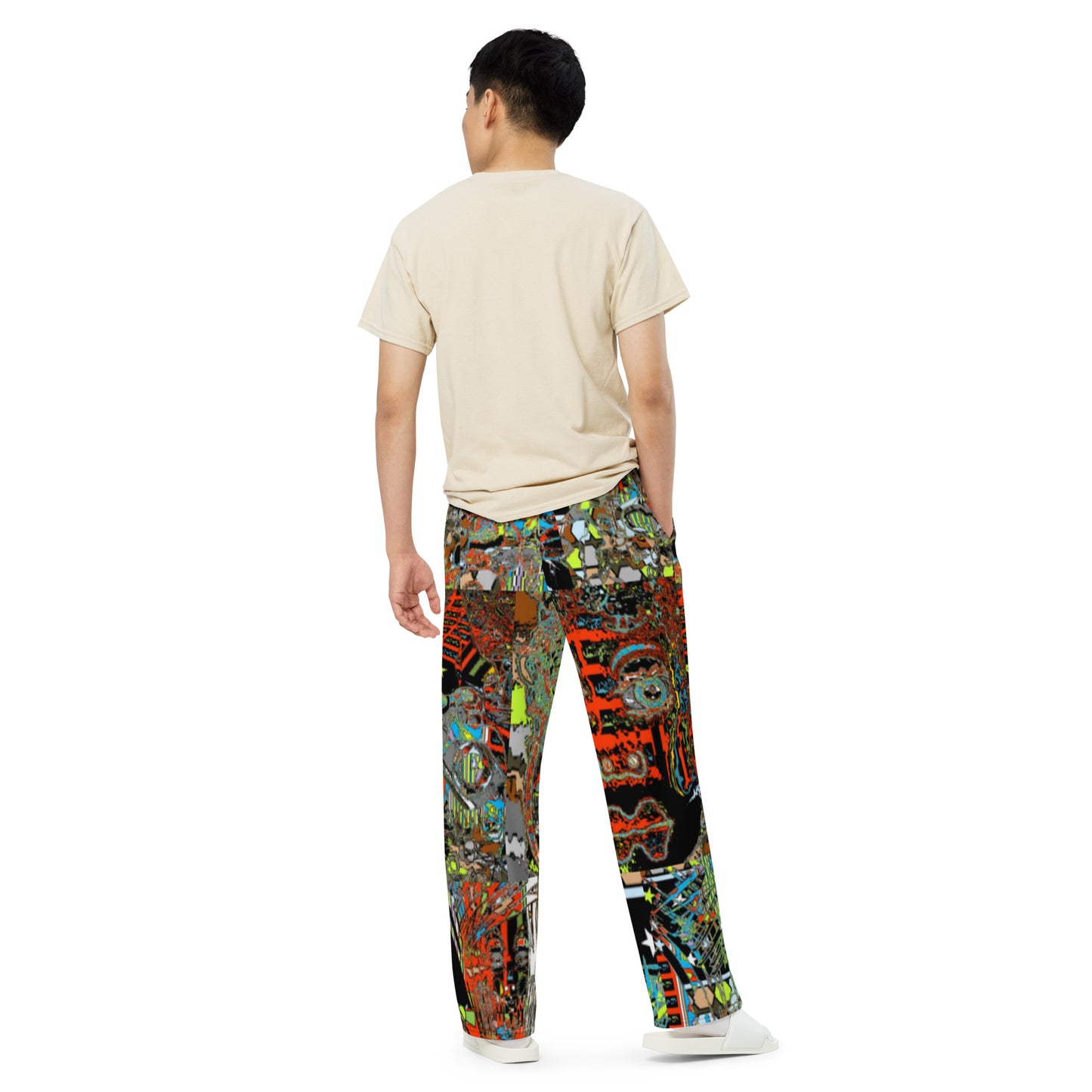 All-over print unisex wide-leg pants