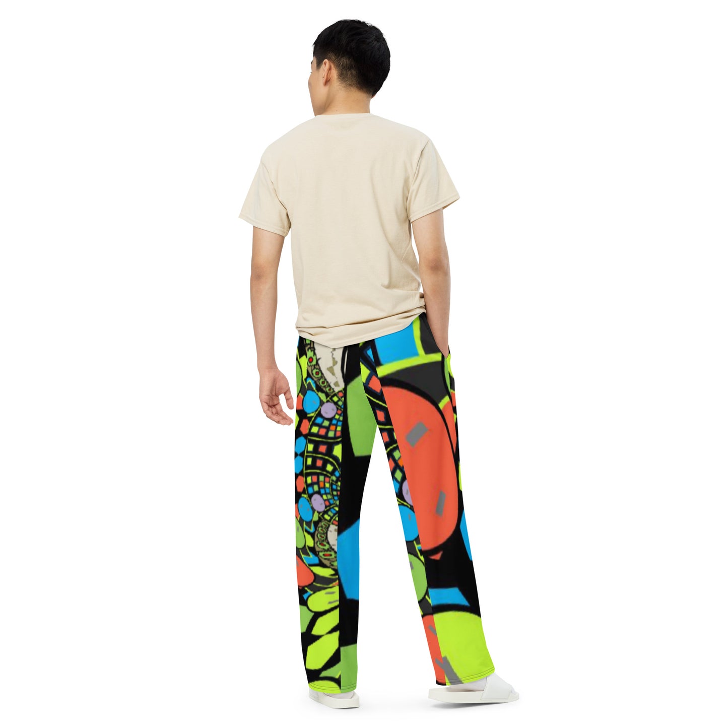 All-over print unisex wide-leg pants