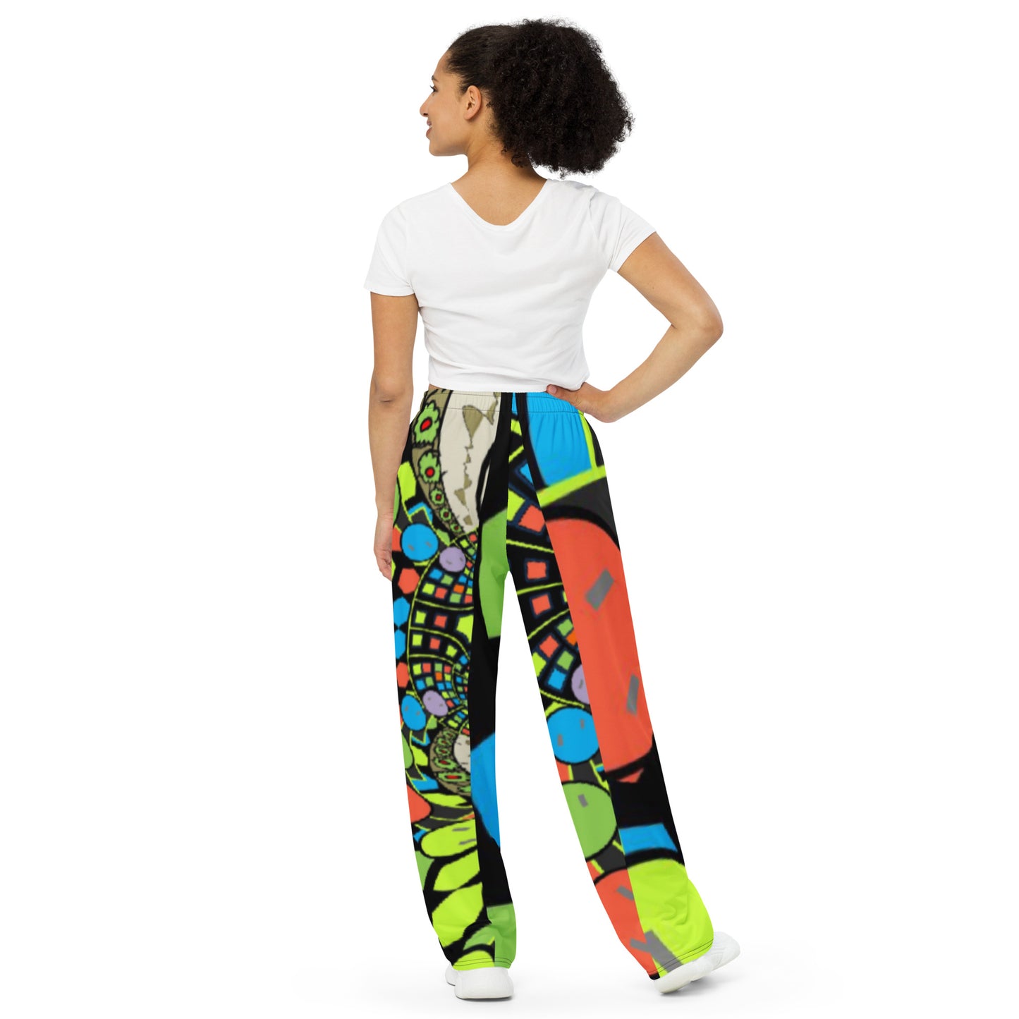 All-over print unisex wide-leg pants